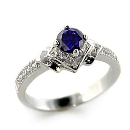 8X006 - Rhodium 925 Sterling Silver Ring with AAA Grade CZ  in