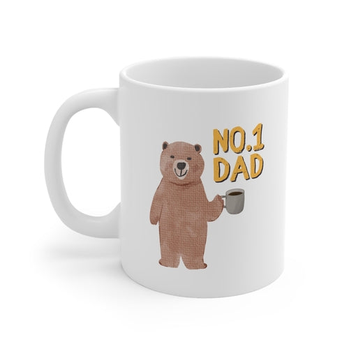 Number One Dad Bear Coffee Tea Mug