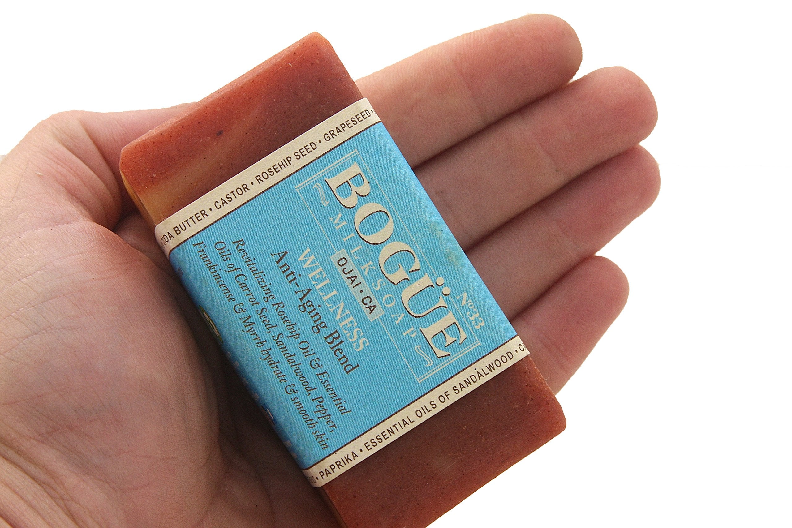 Handmade Goat Milk Soap- BOGUE No.33 WELLNESS Anti-Aging Blend Revitalizing Rosehip Oil & Essential Oils of Carrot Seed, Sandalwood, Pepper, Frankincense & Myrrh hydrate & smooth skin