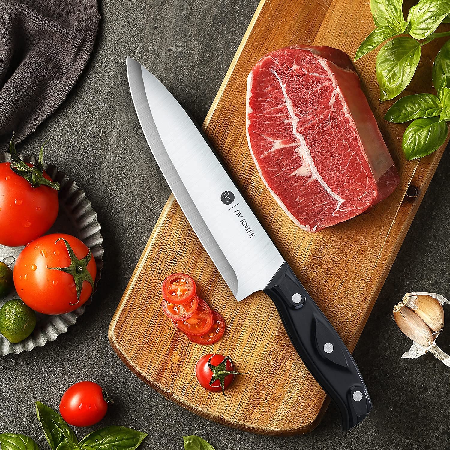 Chef Knife - Kitchen Knives, 8 inch Chef's Knife, 4 inch Paring Knife, High Carbon Stainless Steel with Ergonomic Handle