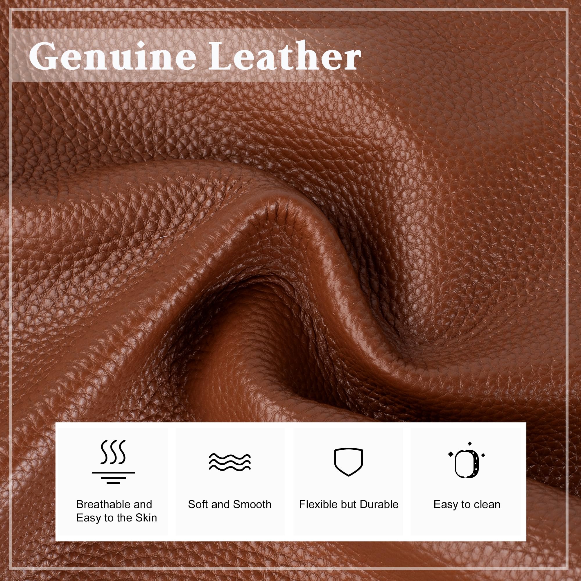 befen Soft Genuine Leather Tote Bag for Women, Ladies Work Purses Totes Bags Shoulder Handbag Purse with Compartments Cognac Brown
