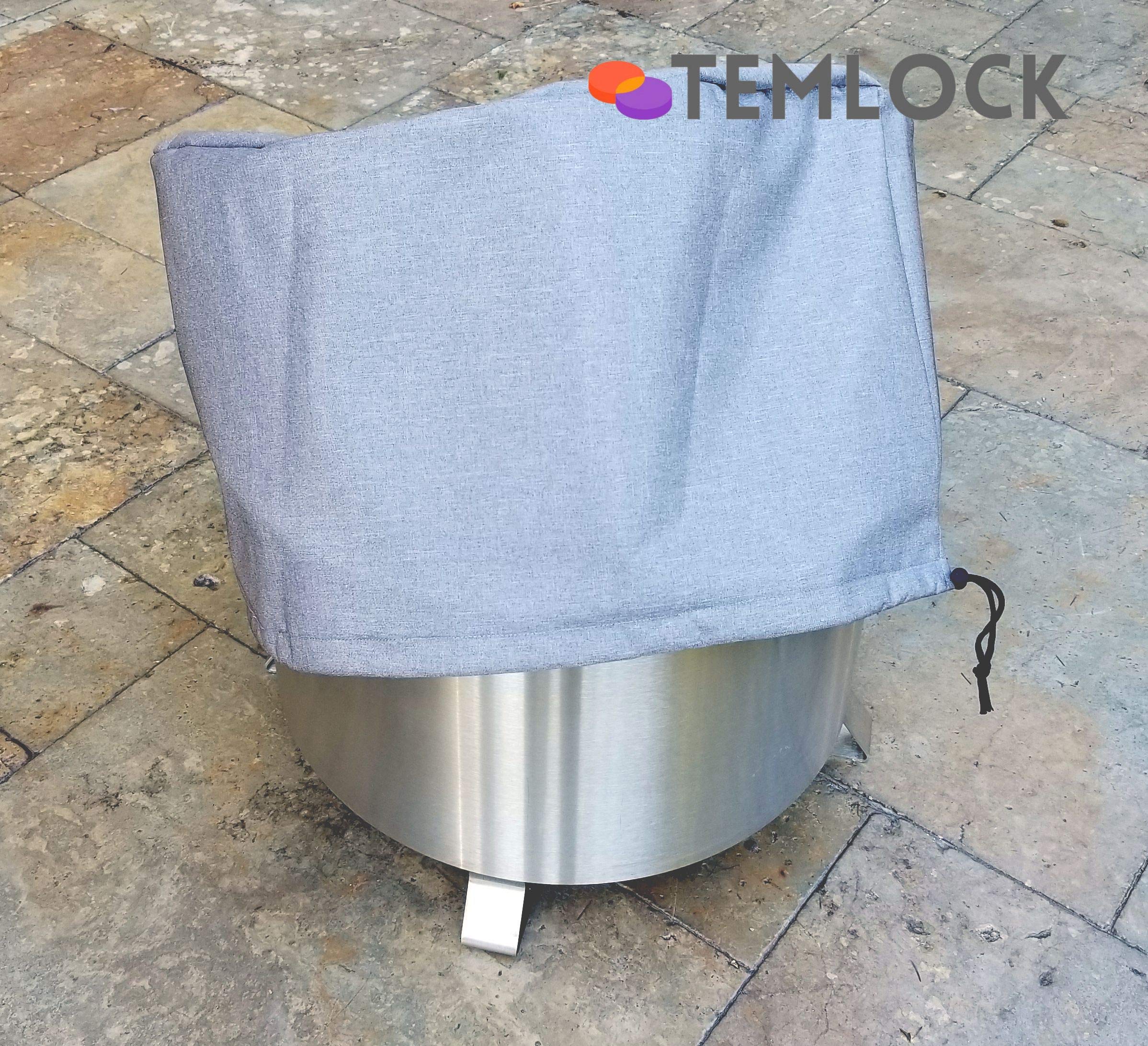 Generic Cover Compatible for Breeo Fire Pit X Series 24 or Double Flame 24 - Fits Standard or Sear Plate model - Outdoor Water-resistant Fire Bowl Protective Cover, Temlock FPC-2400