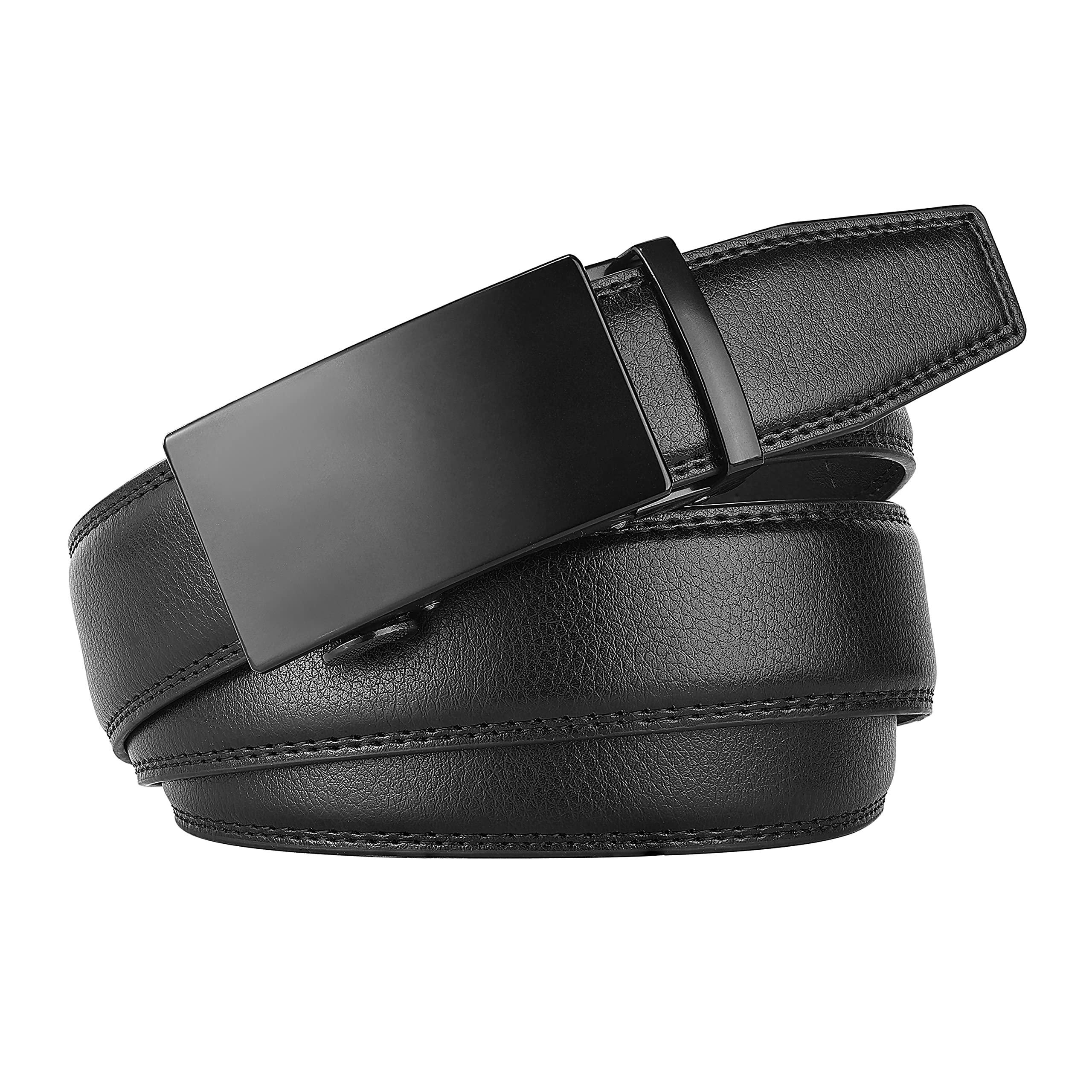 Lavemi Men's Real Leather Ratchet Dress Casual Belt, Cut to Exact Fit,Elegant Gift Box(25-0711 Black & 25-0711 Brown 44")