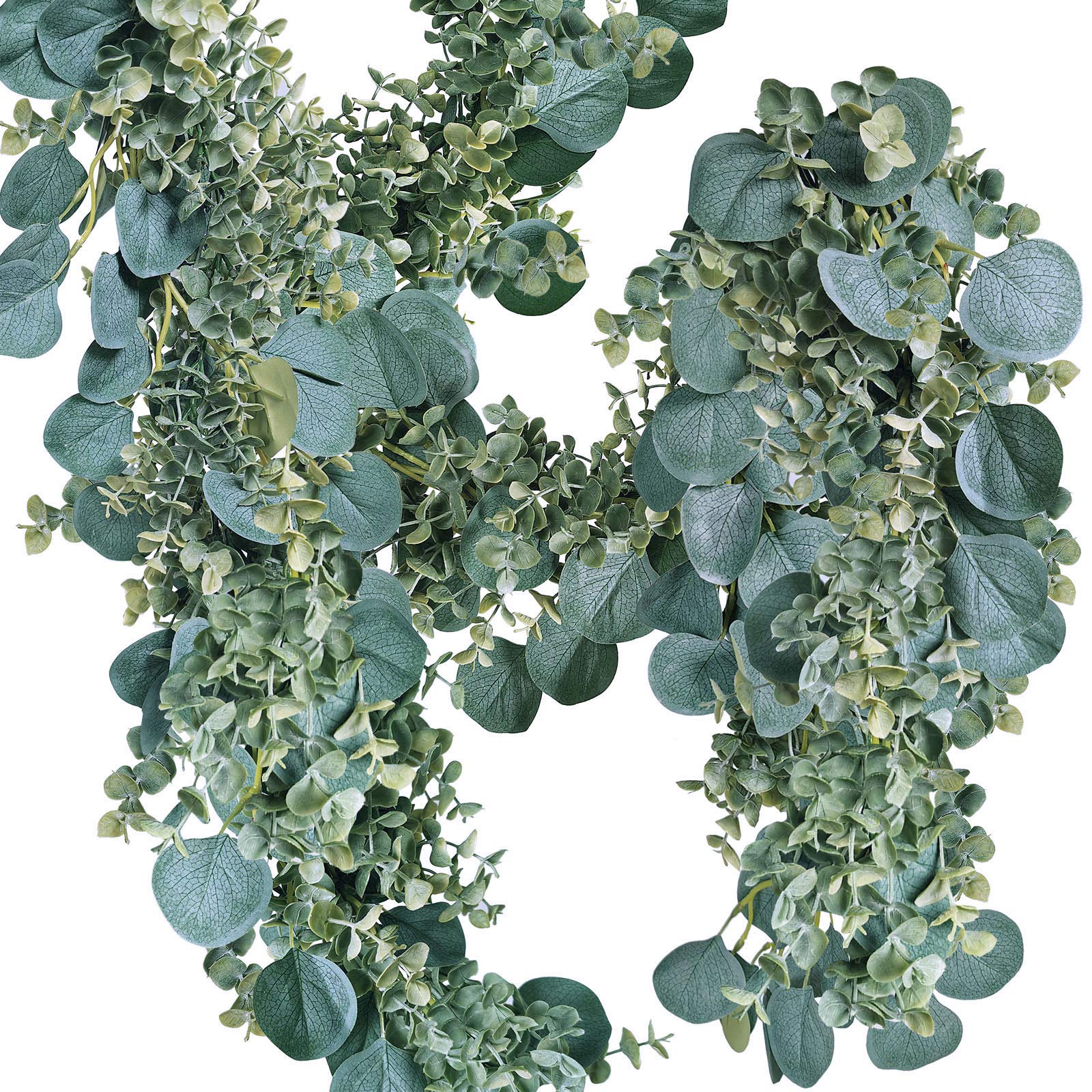 8.3' Long Faux Eucalyptus Greenery Garland - Silver Dollar Eucalyptus for Wedding Arch, Swag, Backdrop, Doorways, Mantel, Table Runner - Indoor/Outdoor