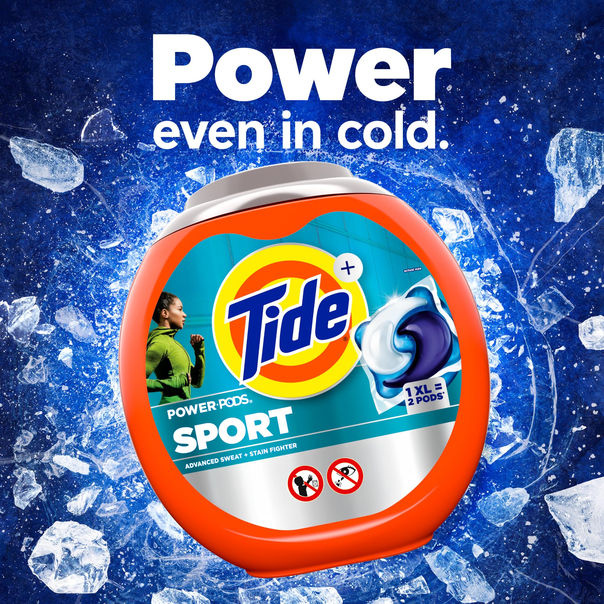 Tide Power Pods Laundry Detergent Pacs with Febreze Sport, 32 Count, Febreze Freshness with Sport Odor Defense