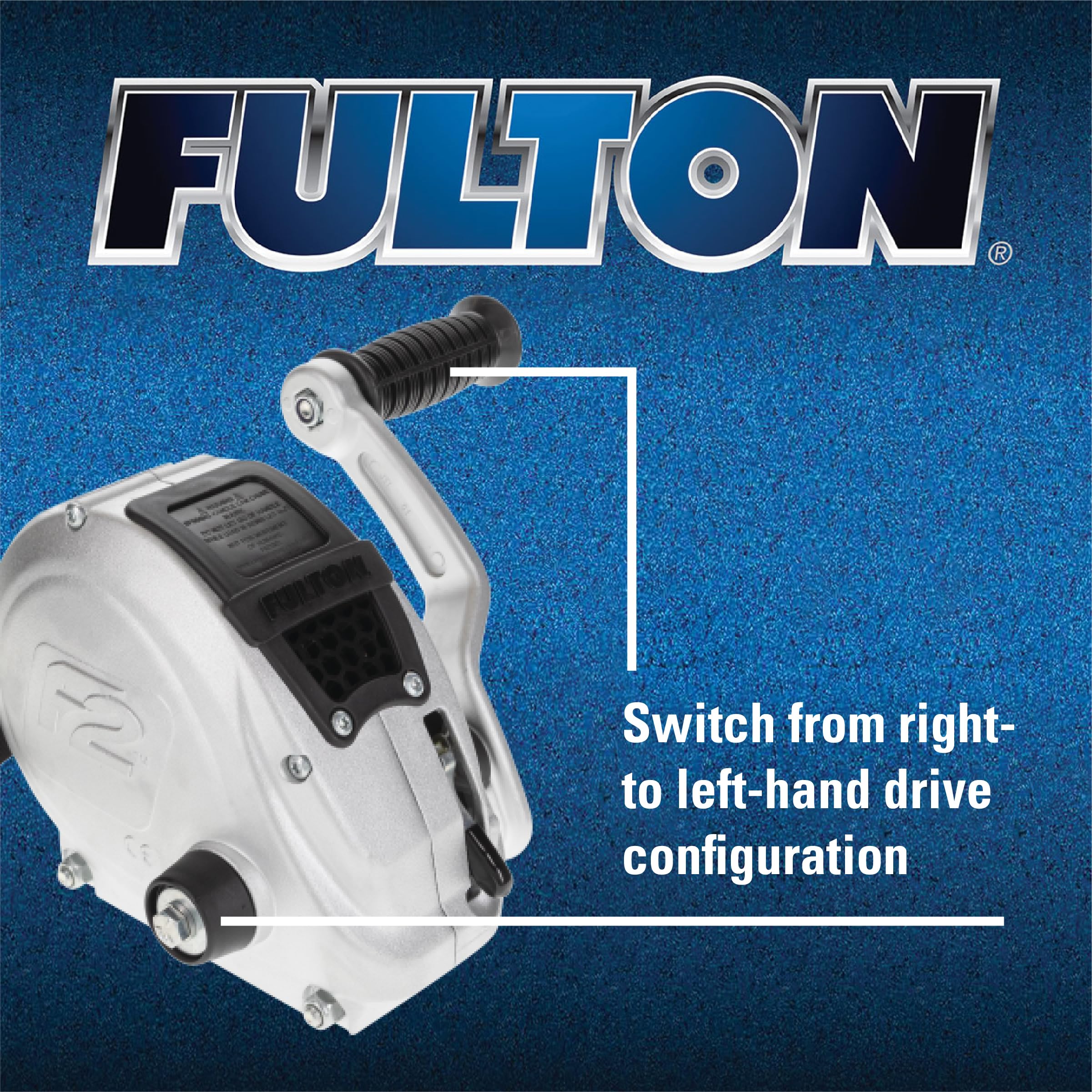 Fulton FW16000101 F2 Boat Trailer Winch with 20 Foot Winch Strap with Hook, 1,600 lbs. Capacity, Single-Speed Hand Crank Winch, Dual Gear Drum System