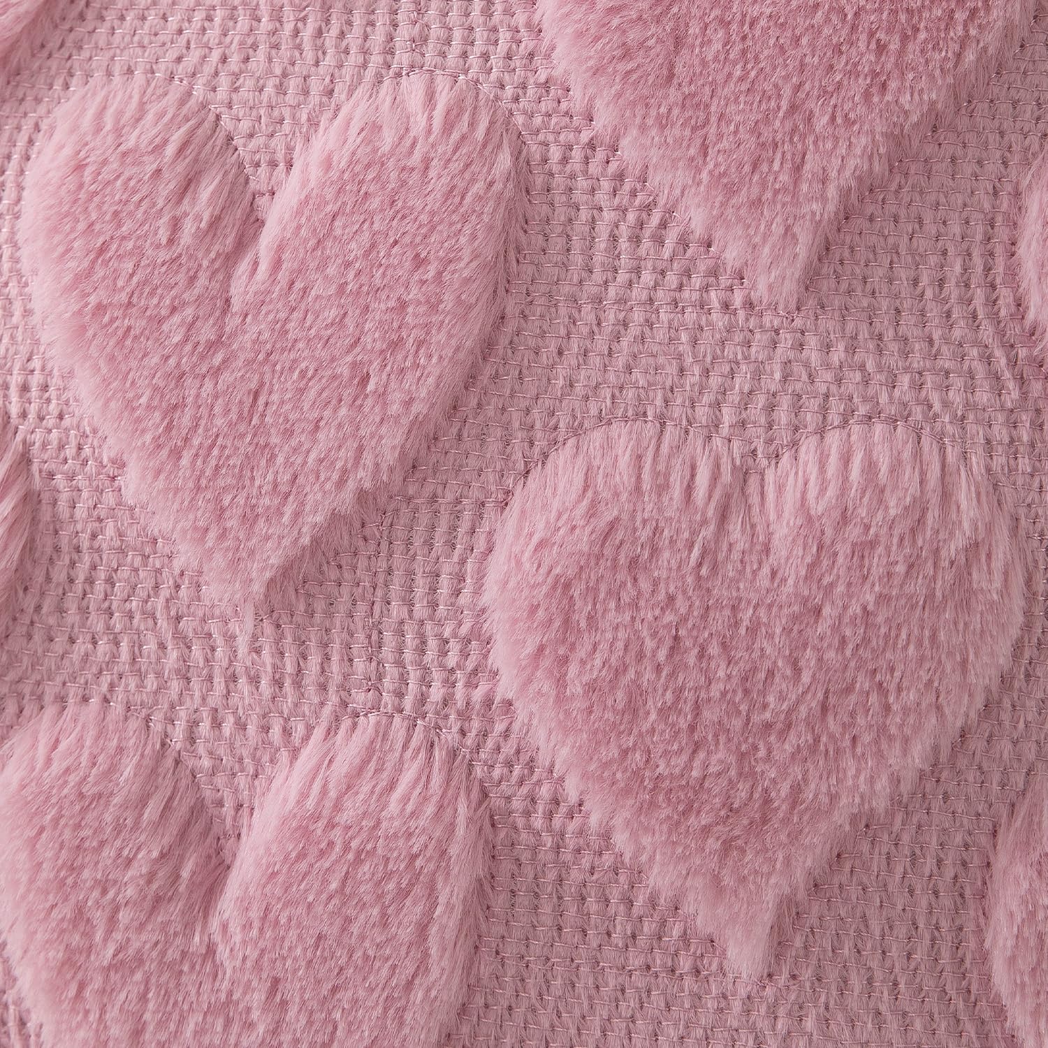 DFXSZ Valentines Pillow Covers 18x18 inch Set of 2 Valentines Day Decoration Pink Heart Soft Plush Faux Fur Jacquard Throw Pillows for Bedroom Sofa Holiday Festivals Home Decor PTK017B18