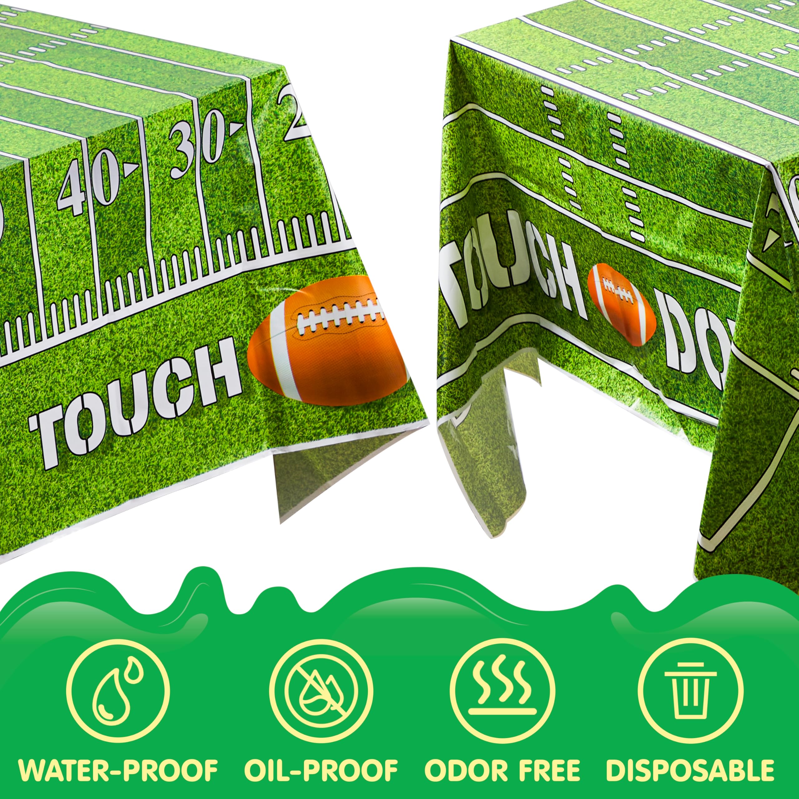 JOYIN 4 Pack Game Day Football Tablecloth Table Cover Touchdown Party Decorations Football Party Supplies (54x72 Inches)