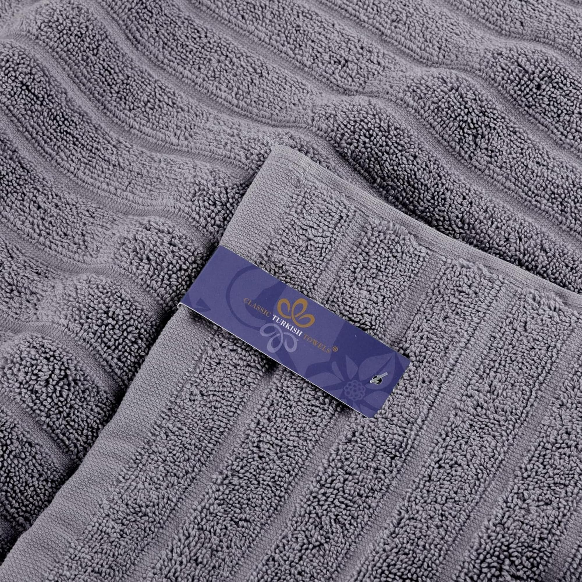 Classic Turkish Towels CTT - Luxury Jumbo Bath Sheet 3 Piece, 100% Turkish Cotton, Absorbent & Ultra Comfy Bath Towel Sheets for Hotels & Spa | 40"x65" (Grey)