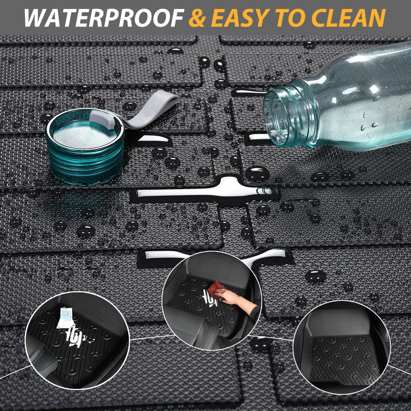 AIPOIL® Floor Mats Custom for 2024 2025 Mazda CX90 & CX-90 PHEV(6&7 Passengers) 丨Fits 1st & 2nd & 3rd Row丨TPE All Weather Anti-Slip Floor Liners丨 Full Set mats Car Accessories, Black