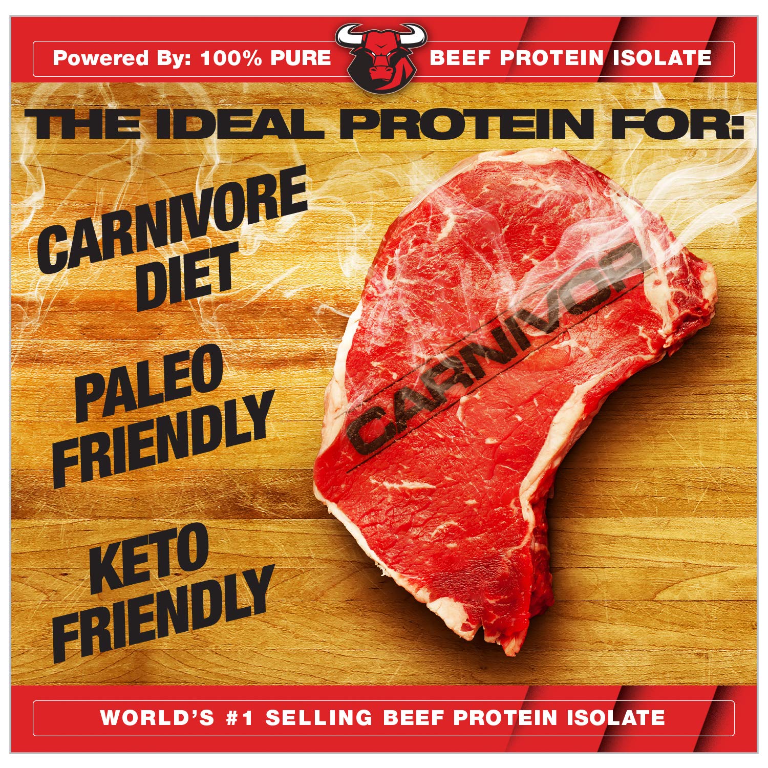 MuscleMeds CARNIVOR Beef Protein Isolate Powder, Muscle Building, Recovery, Lactose Free, Sugar Free, Fat, Free, 23g Protein, Halal Certified, Chocolate, 56 Servings