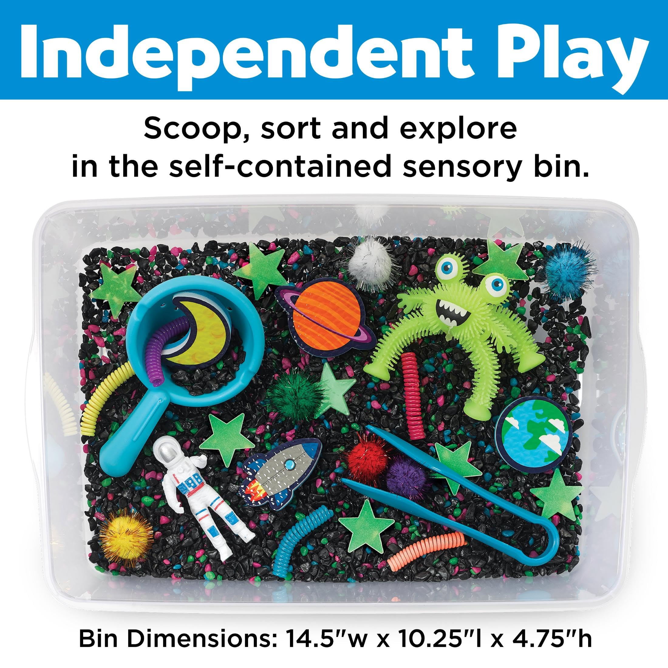 Creativity for Kids Sensory Bin: Outer Space Toys - Preschool and Toddler Sensory Toys, Kids Gifts for Boys and Girls Ages 3-5+, 10.25 x 14.5 x 4.75 inches