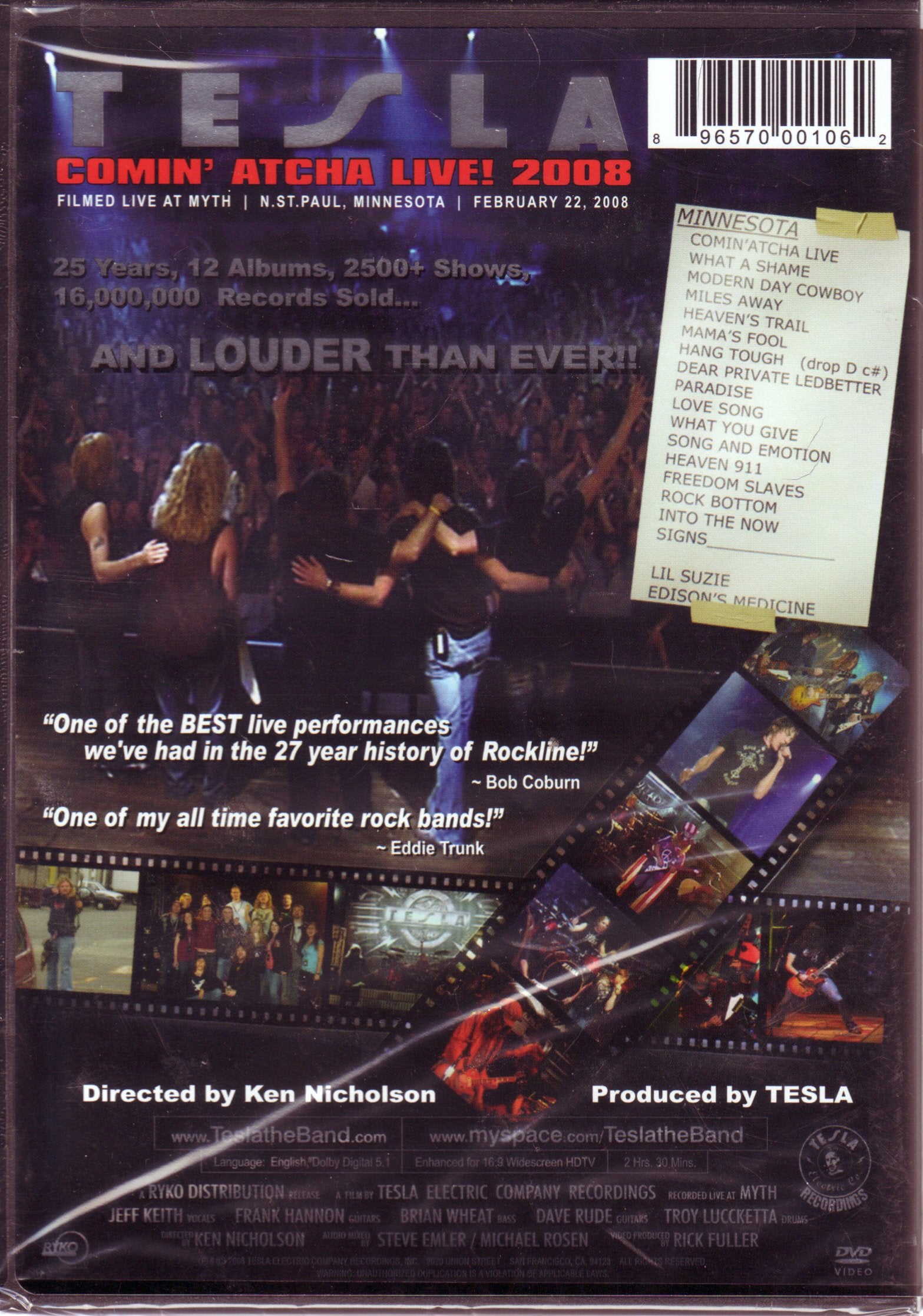 Tesla: Comin' Atcha Live! 2008 [DVD]