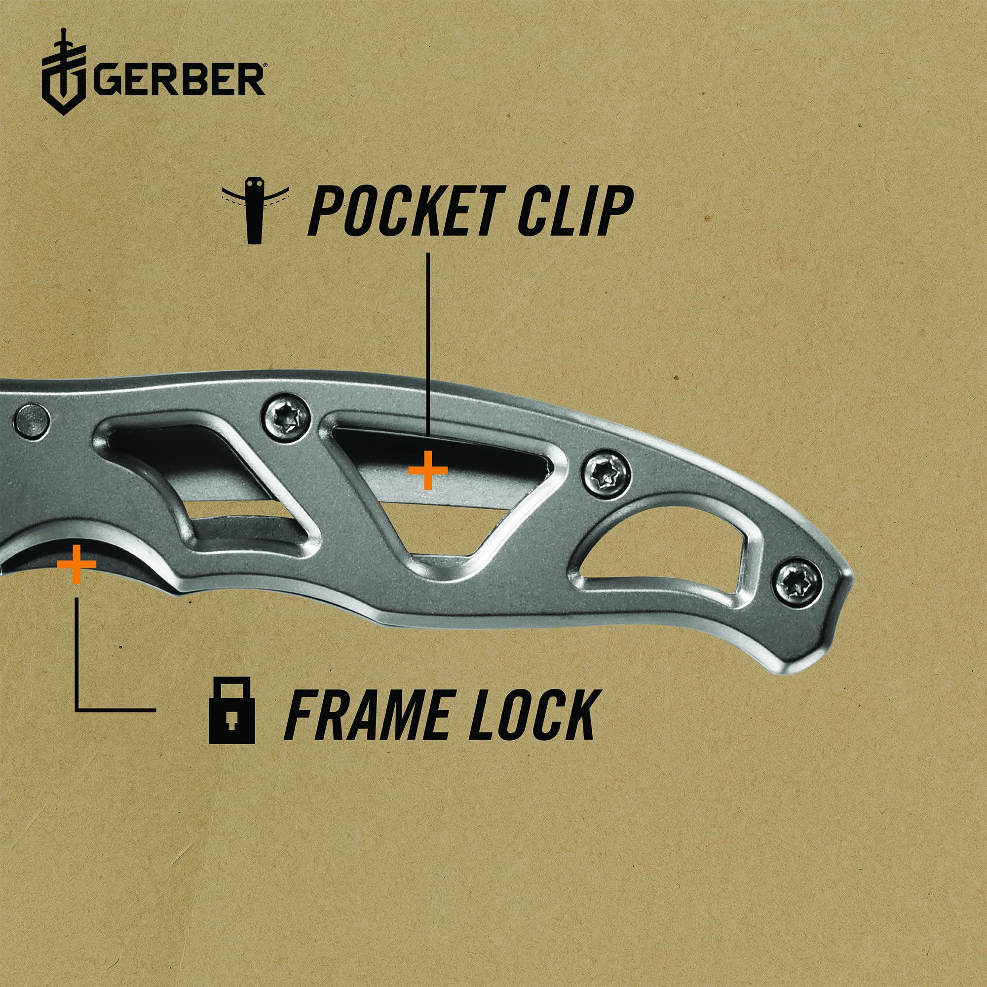 Gerber Gear Paraframe Mini Pocket Knife, 2.2" Fine Edge Small EDC Folding Knife with Safety Lock for Everyday Carry, Gifts for Men, Stainless Steel