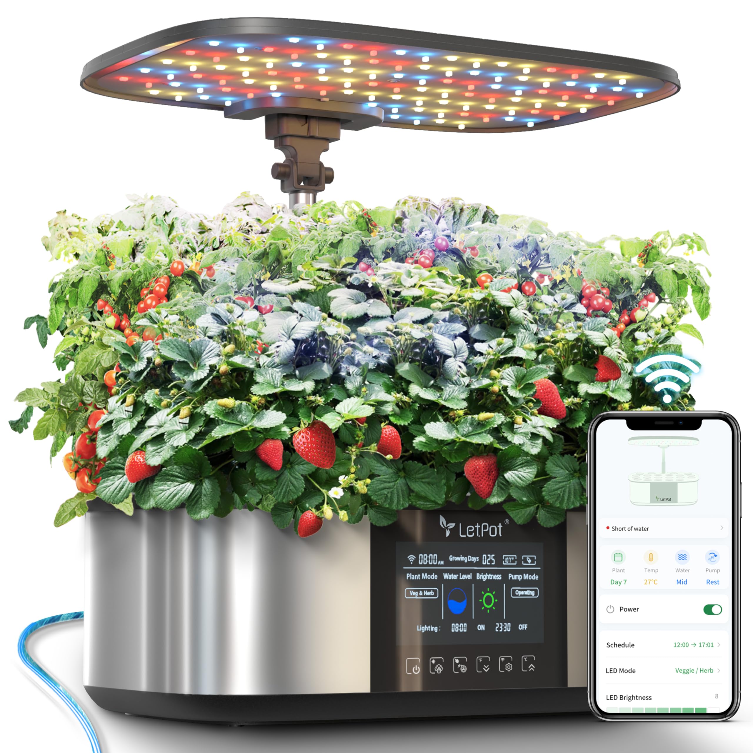 LetPot LPH-Max Hydroponics Growing System Kit, 21 Pods APP & WiFi Automatic Controlled Smart Indoor Garden with 36W LED Grow Light, Auto Drip Irrigation Kits, Self-Managed Nurturing & Watering