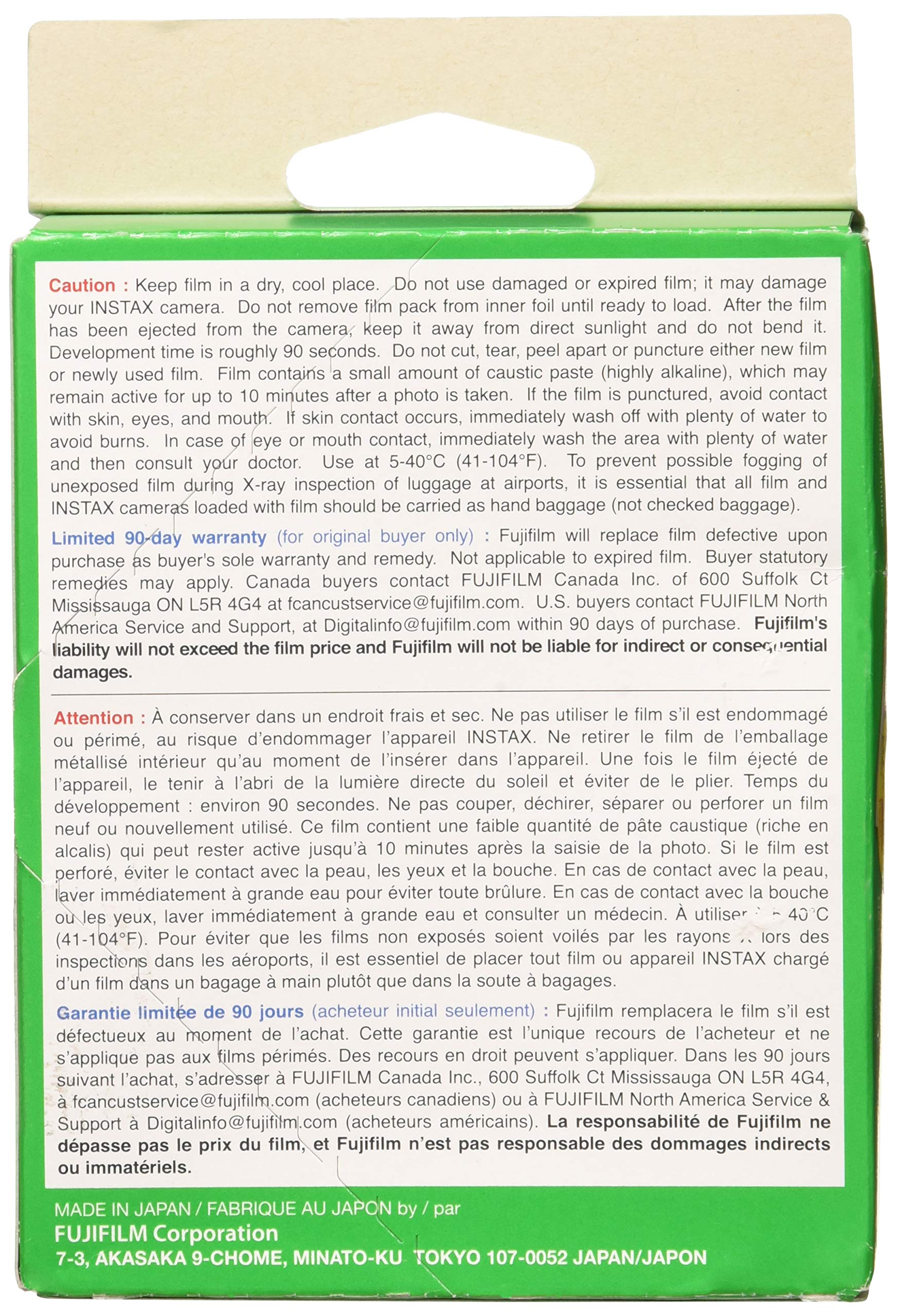 Fujifilm Wide Instant Color Film Instax for 200/210 Cameras - 2 Twin Packs - 40 P.