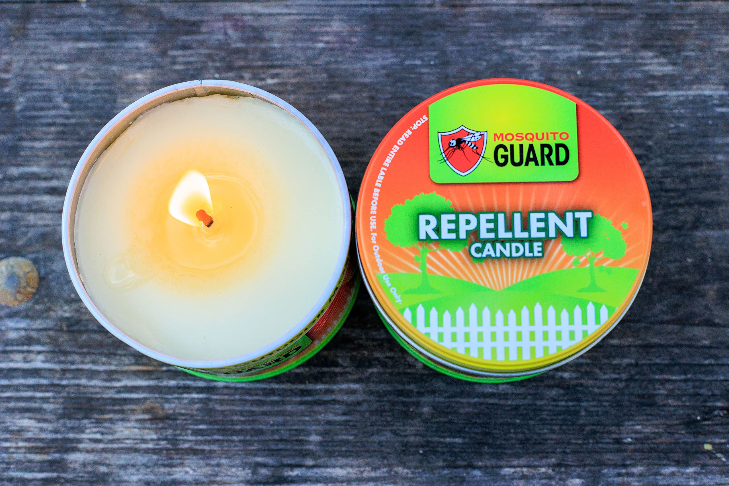 Mosquito Guard 12oz Mosquito Repellent Outdoor Patio Candle - Burns 35 Hours - Citronella Candles Outdoor Mosquito Repellent Indoors - Natural Mosquito Candles for Outside - Bug Repellent Candle