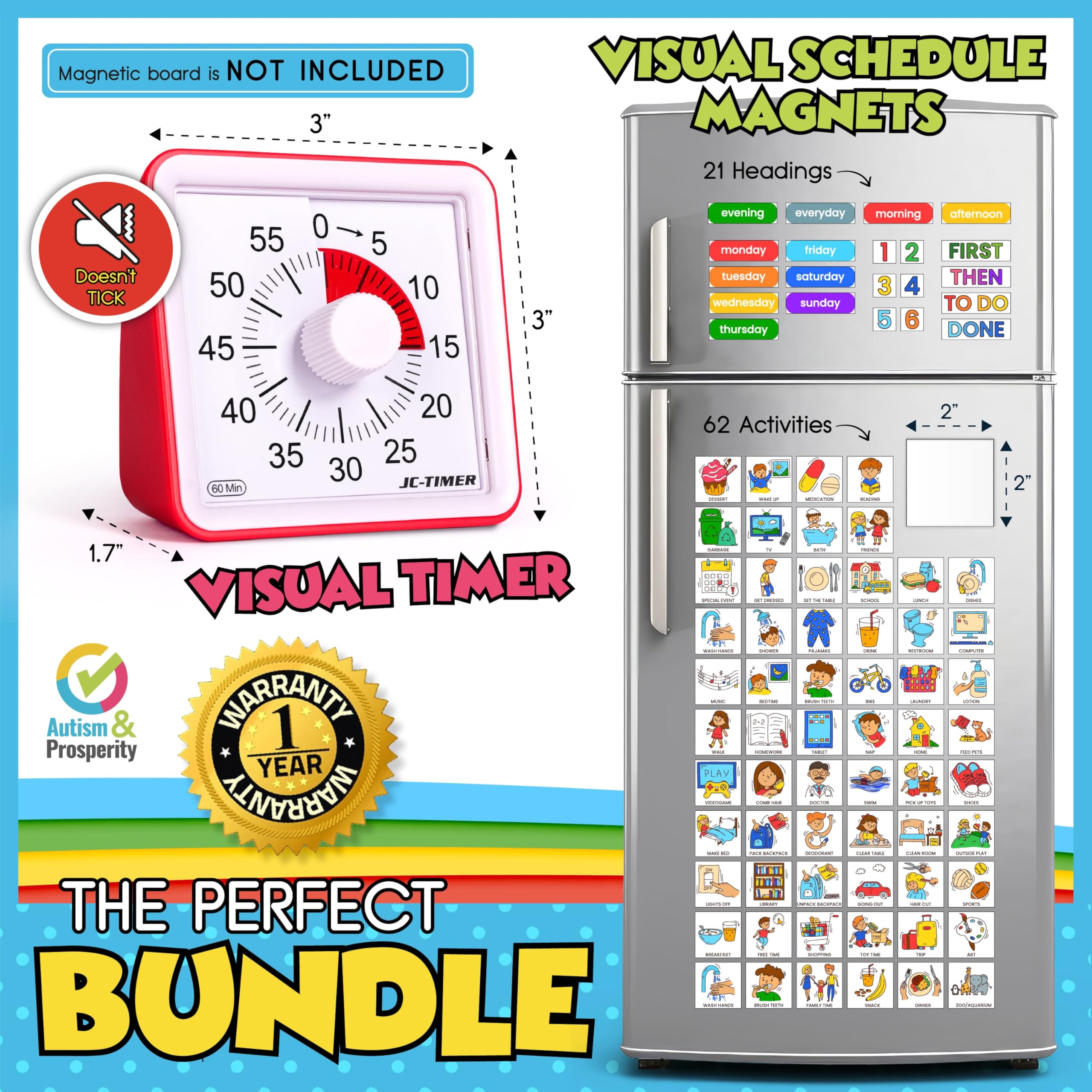 Autism & Prosperity Time Schedule Tasks - Autism Learning Materials, Special Education Autism Sensory Products, Sensory Toys for Kids with Autism, Visual Schedule for Kids with Autism Age 3 4 5 7 8 12
