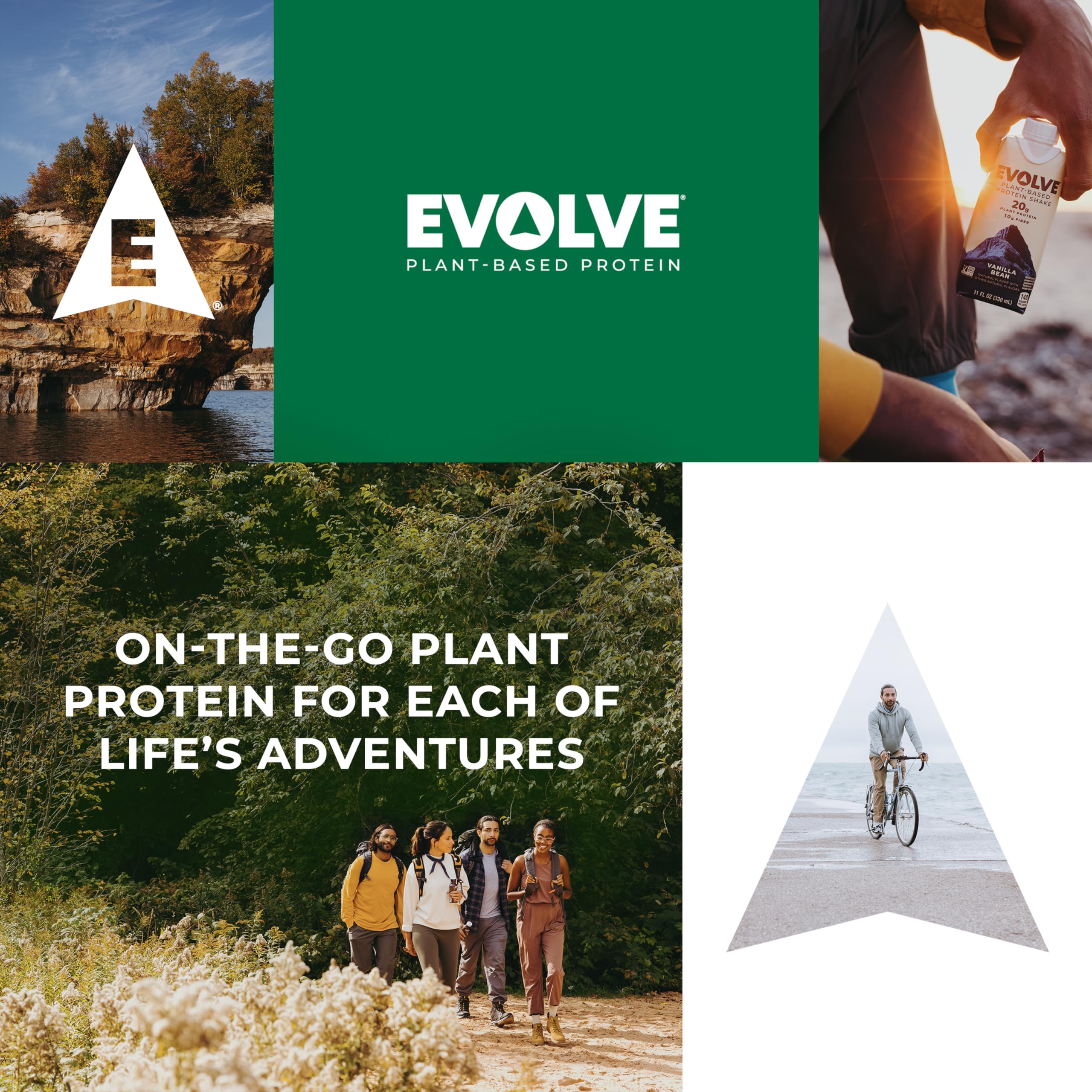 Evolve Plant Based Protein Shake, Vanilla Bean, 20g Vegan Protein, Dairy Free, No Artificial Sweeteners, Non-GMO, 10g Fiber, 11 Fl Oz (Pack of 12) (Formula May Vary)