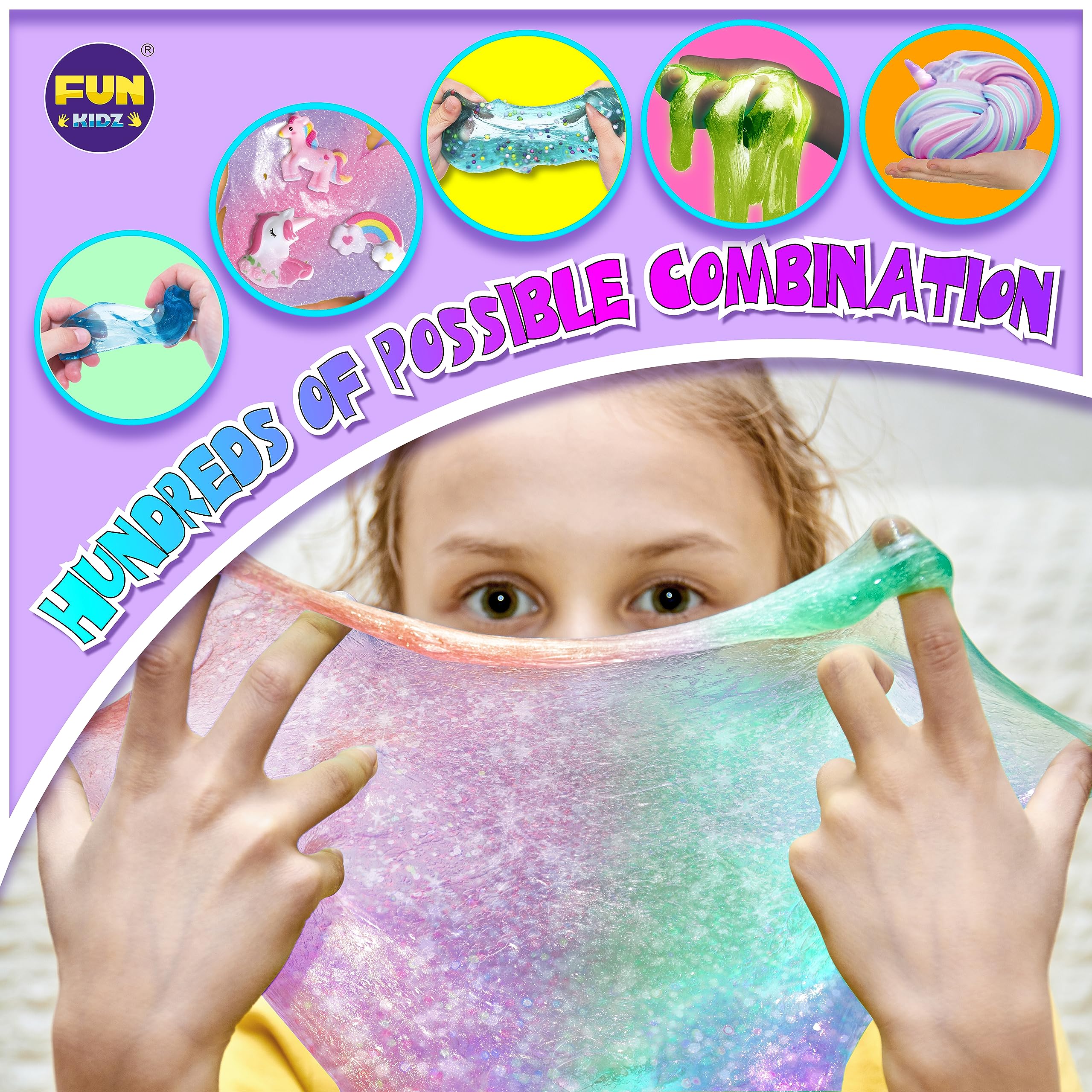 Fluffy Unicorn Slime Kit for Girls, FunKidz Cloud Slime Gift for Ages 6+ Kids Fun Slime Making Kit Awesome Craft Toy Birthday Present Ideas