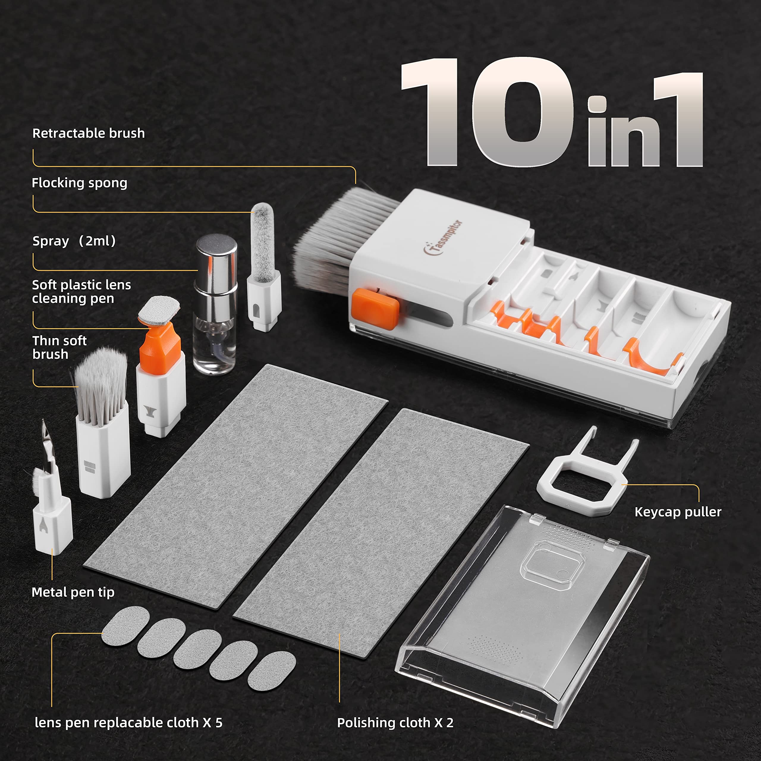 Laptop Cleaning Kit Keyboard Cleaner, Keyboard Cleaning Kit Electronics Cleaning Tool for MacBook iPad Phone iPhone Pro, Brush Tool for Tablet, Computer, PC, TV Camera Lens Computer Vacuum Keyboard