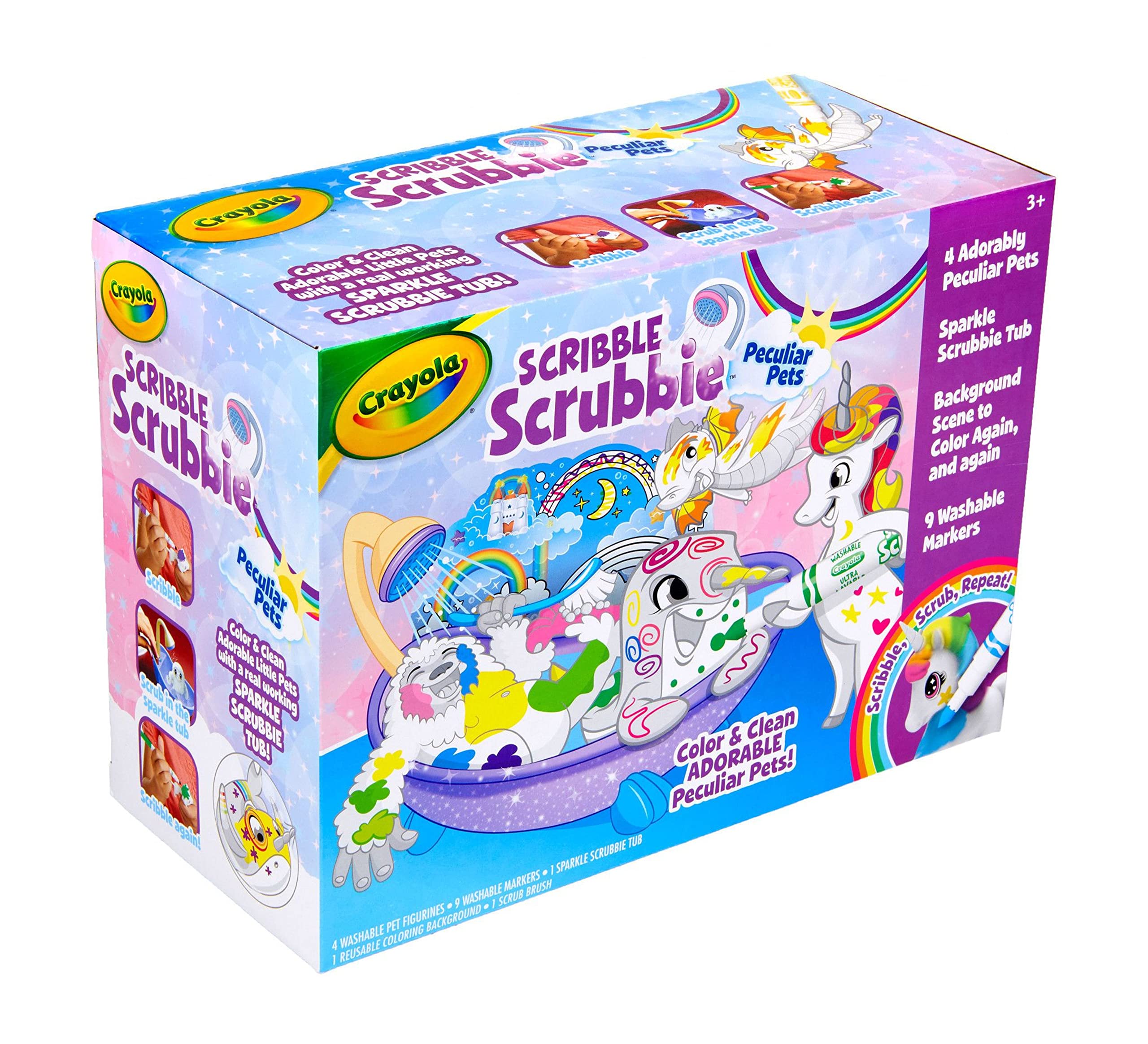 Crayola Scribble Scrubbie Peculiar Pets, Washable Pet Grooming Toy for Kids, Arts & Crafts, for Girls & Boys, Ages 3, 4, 5