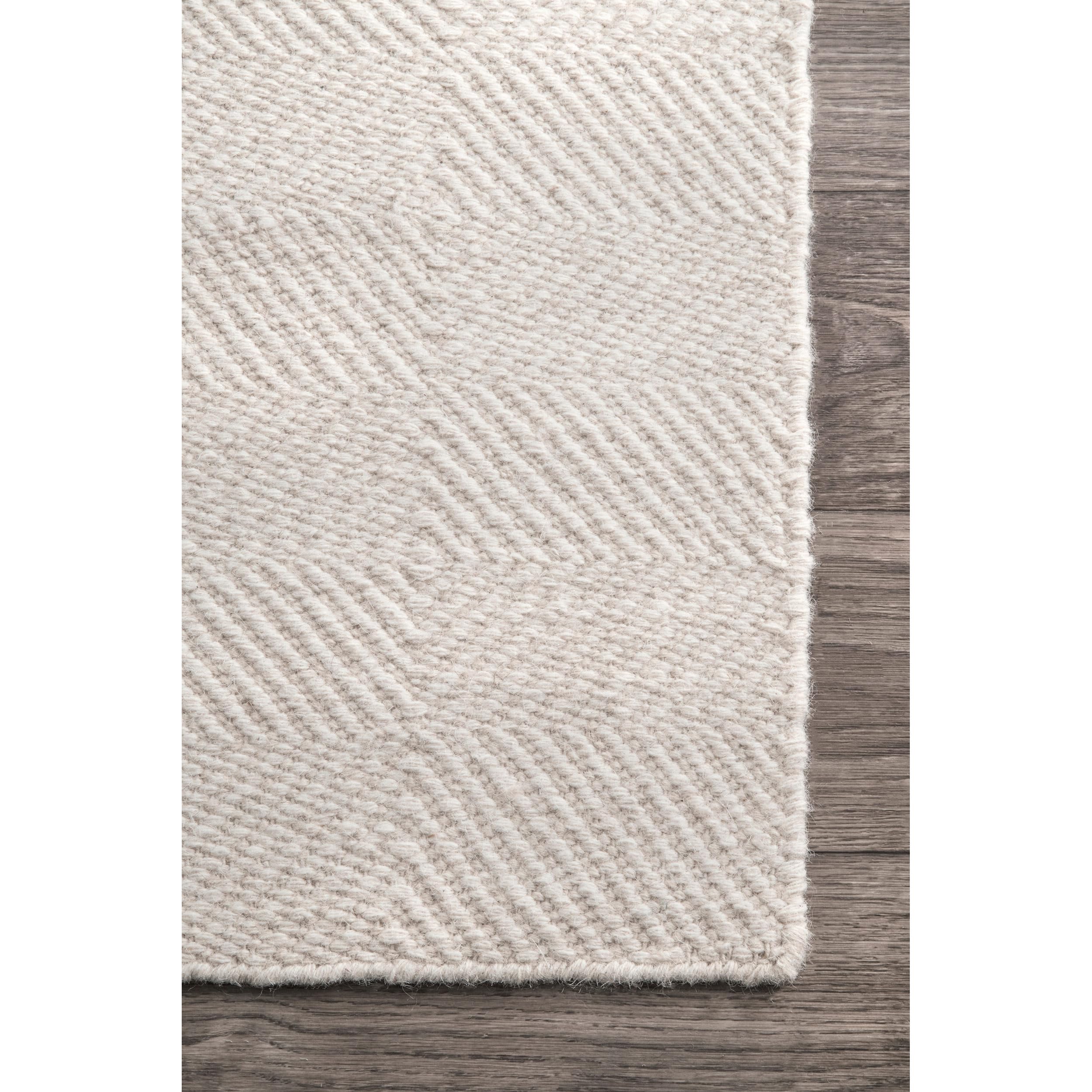 nuLOOM Ago Geometric Wool Area Rug, 7' 6" x 9' 6", Cream