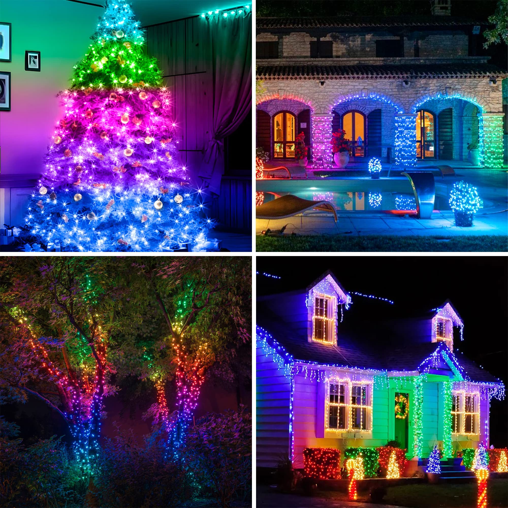 weillsnow Color Changing Christmas Lights, 66ft 200 LED RGB String Lights with Remote & Timer, Fairy Lights for Indoor Outdoor Xmas Tree Party Wedding Christmas Decorations