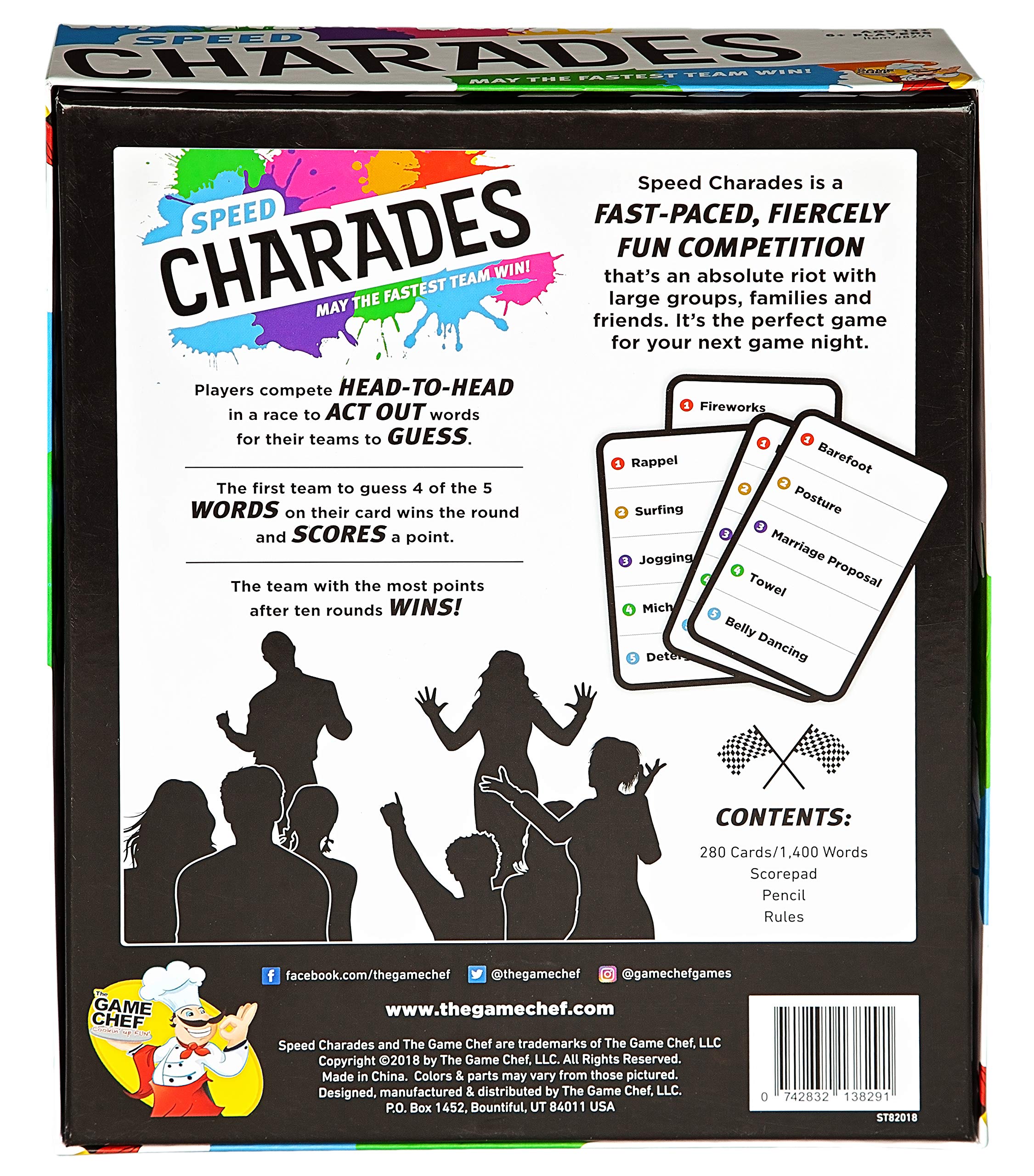 Speed Charades Party Game - Charades Board Game - Includes 1400 Charades - Perfect for Groups and Family Game Nights