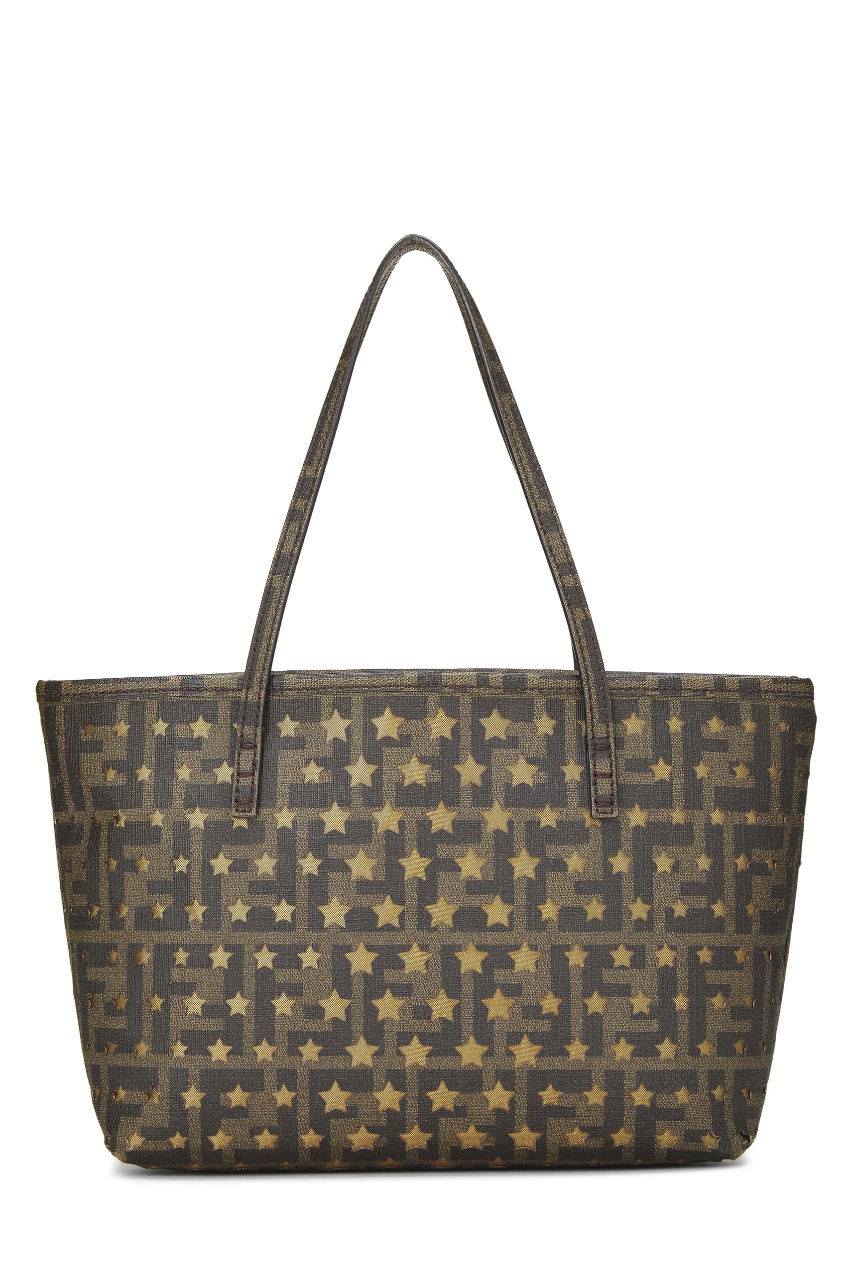 Fendi, Pre-Loved Gold Zucca Coated Canvas Spalmati Star Tote Mini, Brown