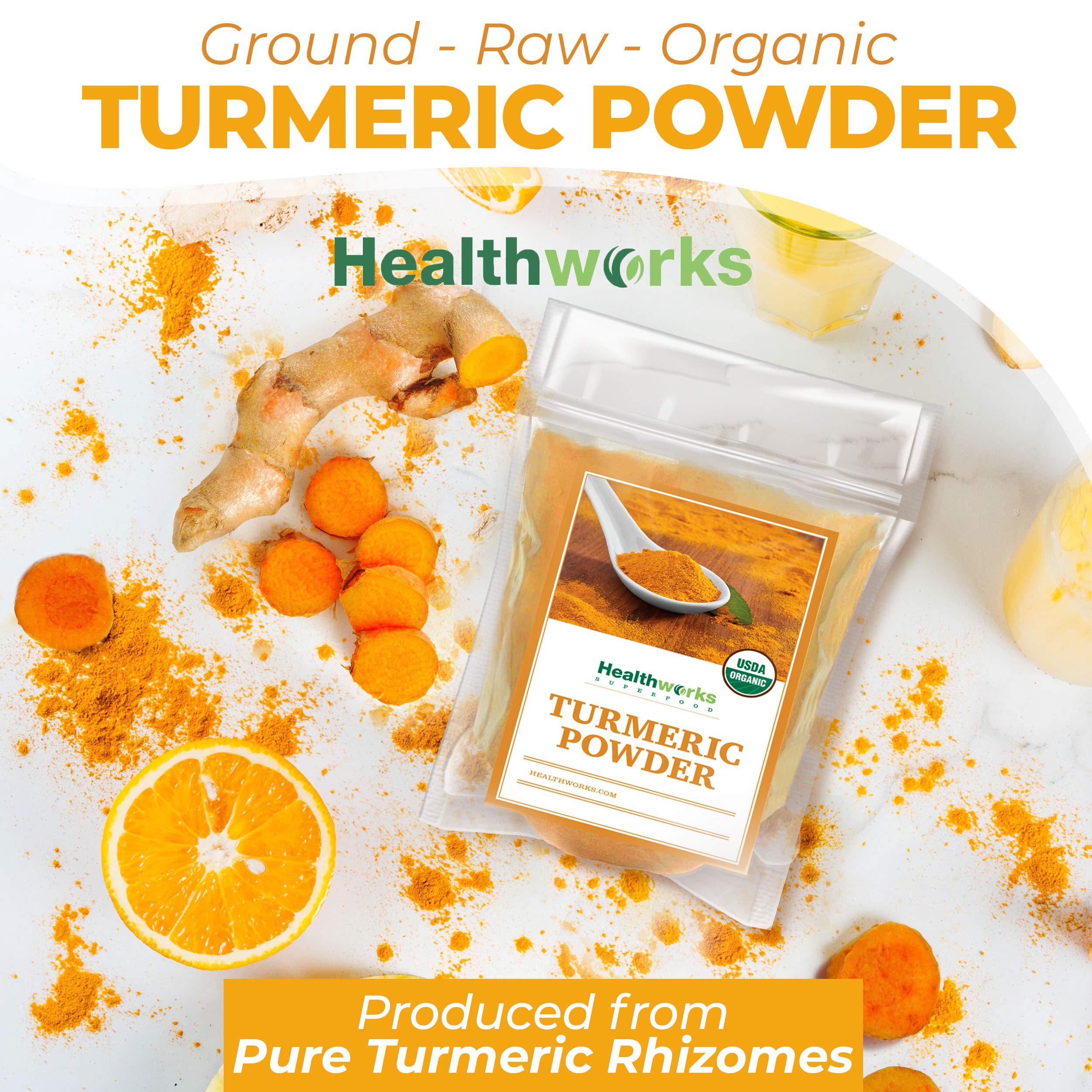 Healthworks Turmeric Powder (32 Ounces / 2 Pounds) | Ground Raw Organic | Curcumin & Antioxidants | Keto, Paleo, Vegan, Non-GMO