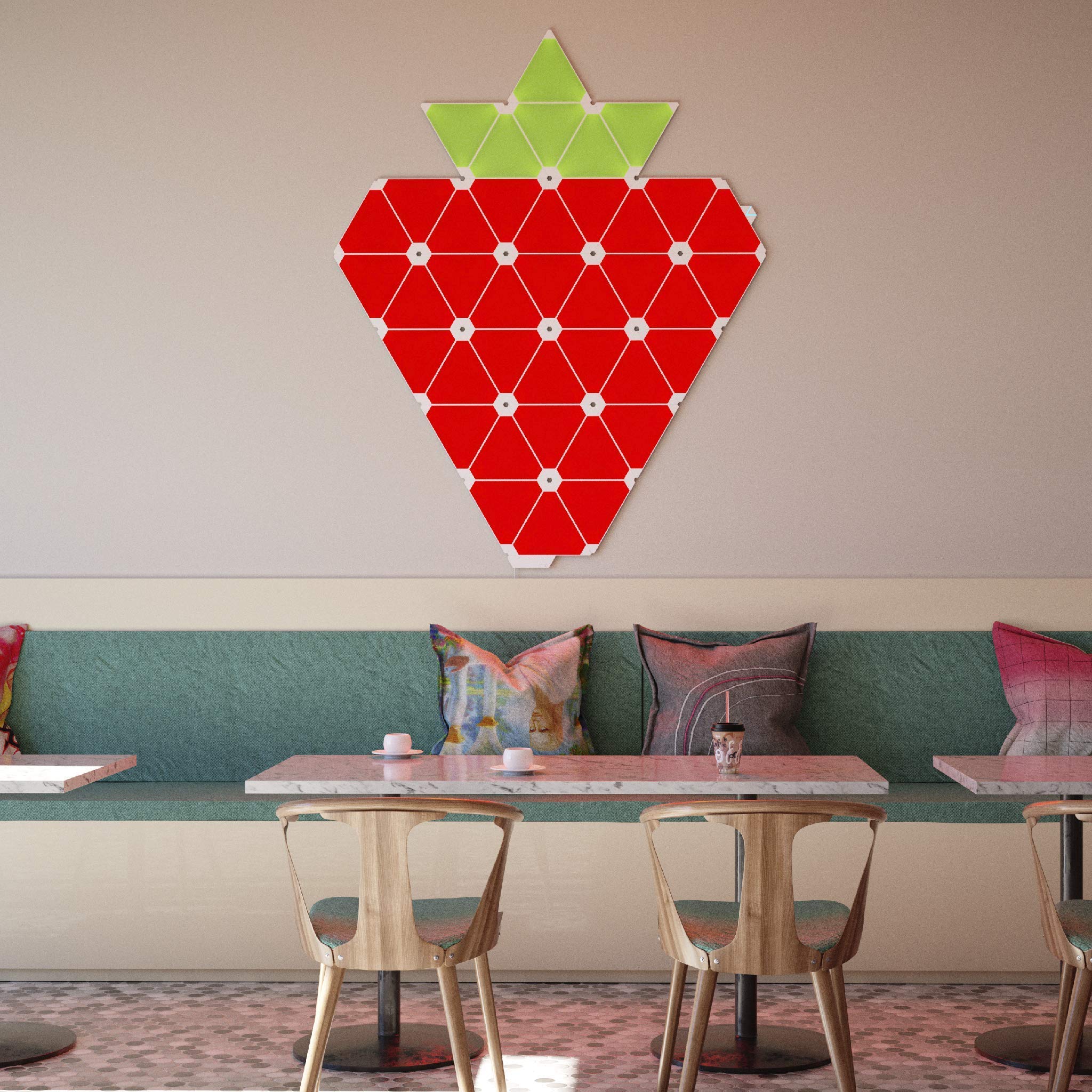 Nanoleaf Rhythm Edition WiFi Smart RGB 16M+ Color LED Dimmable Gaming and Home Decor Wall Lights Starter Kit (9 Panels)