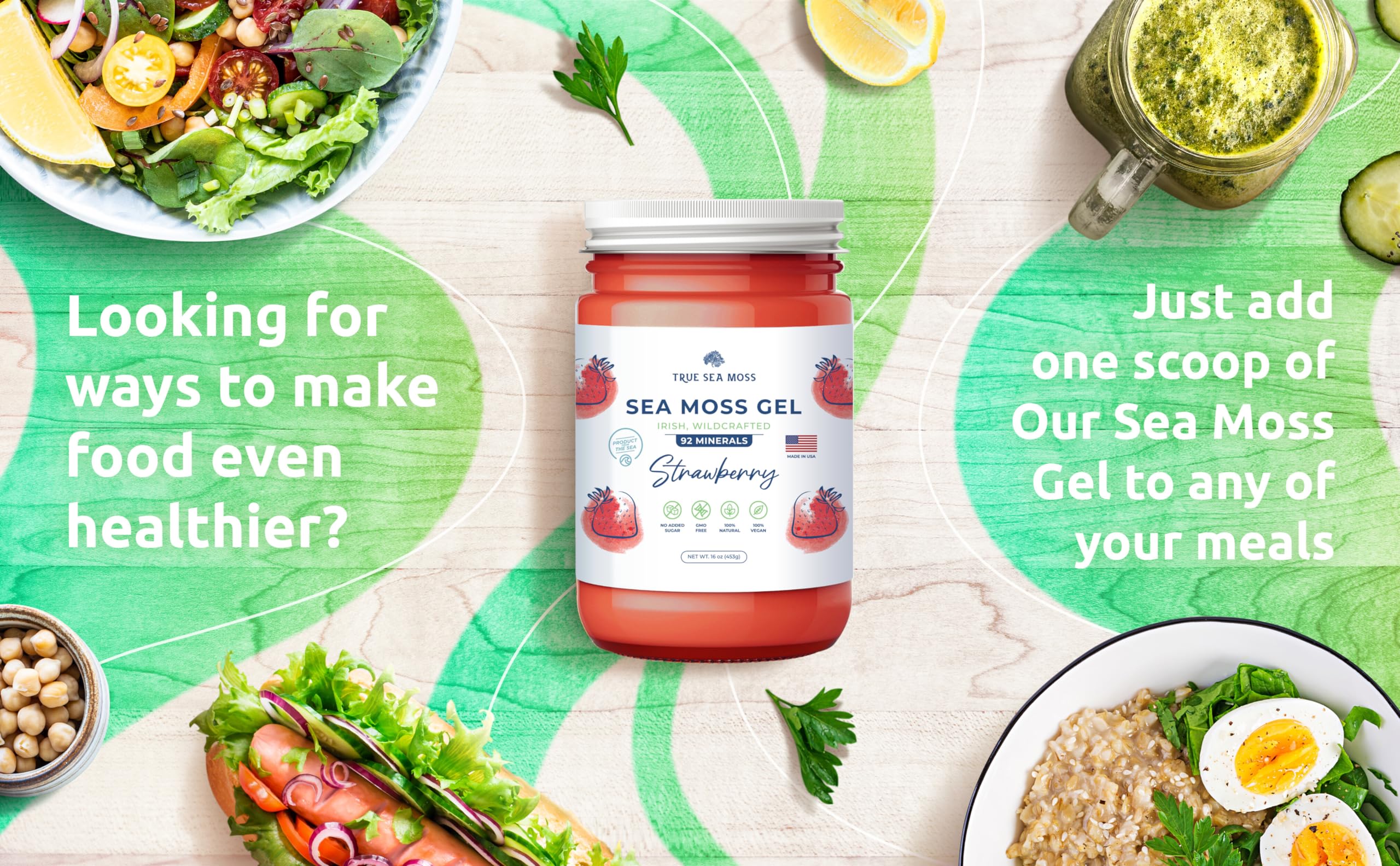 TrueSeaMoss Sea Moss Soap Coffee Vanilla Coconut & Oatmeal Honey & Strawberry Sea Moss Gel