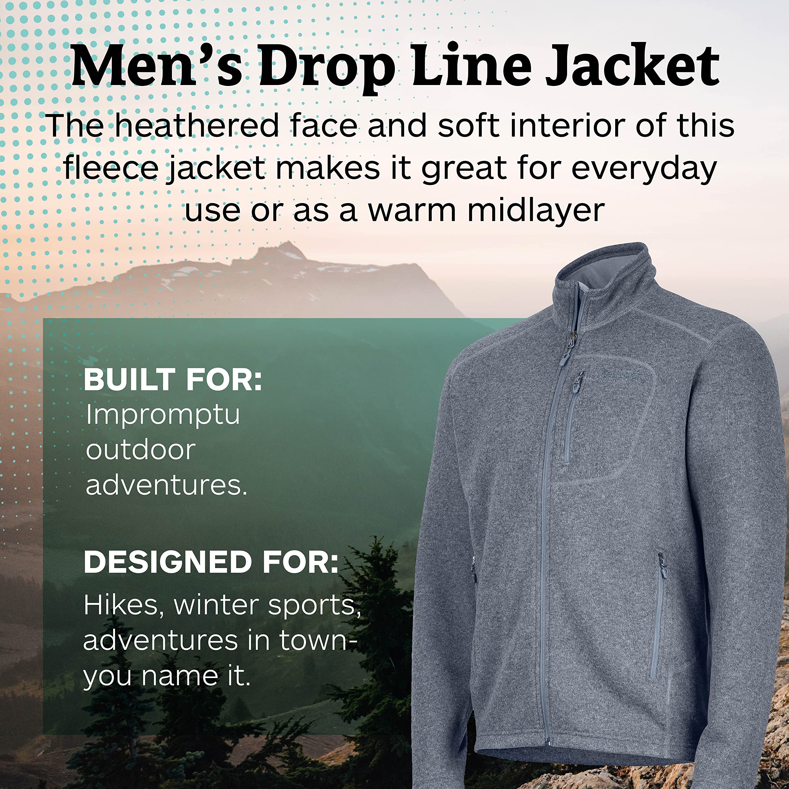 MARMOT Men’s Drop Line Jacket | Lightweight, Sweater Fleece, Steel Onyx, XX-Large