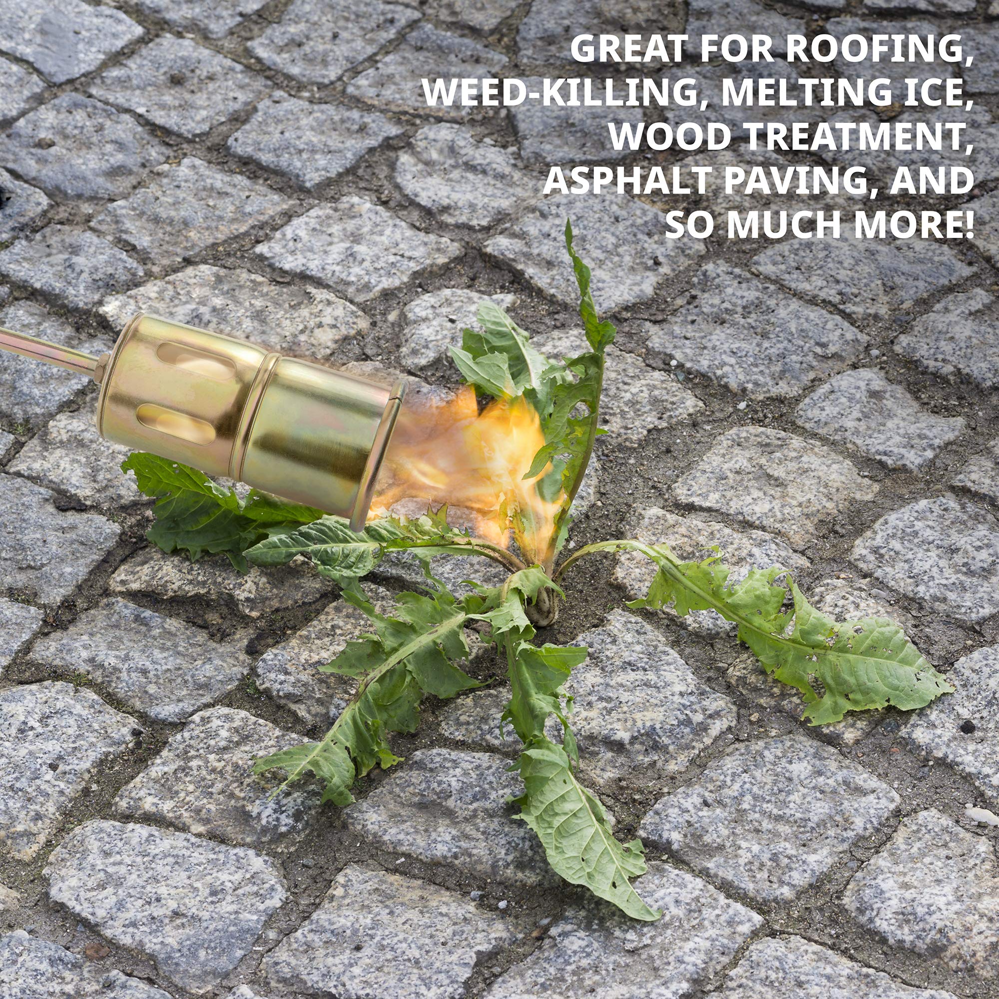 Ivation 320,000 BTU Propane Torch, Heavy Duty Weed Burner, Extra Long 12’ Hose, Adjustable Flame Control, Outdoor Weed Killer for Weeds, Snow Melting, Roofing, Roads & More