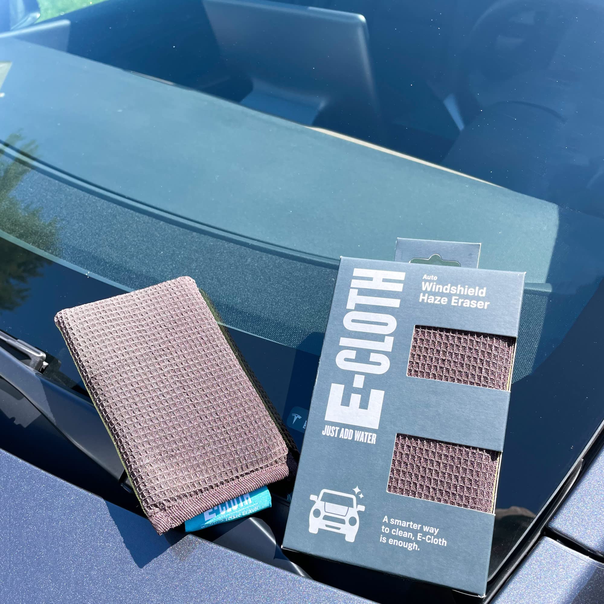 E-Cloth Windshield Haze Eraser, Auto Glass Cleaning Sponge for Windshields, Windows, Mirrors and Glass