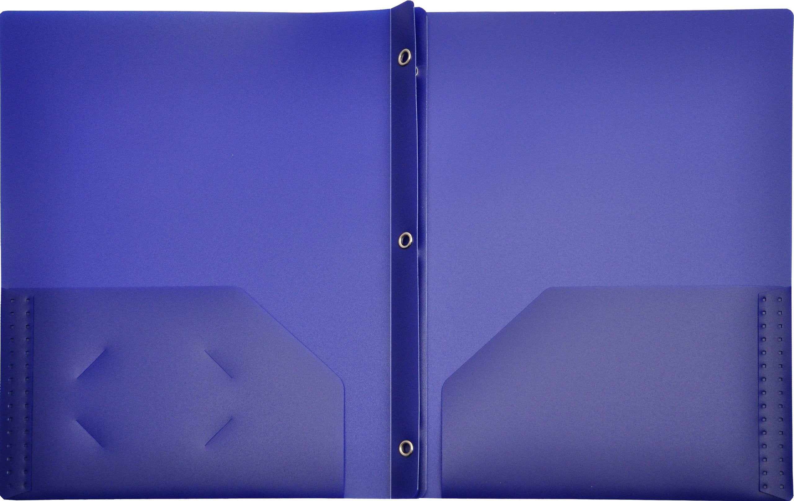 Lion 2-Pocket Plastic Folder with Fasteners, Dark Blue, Pack of 4 (92310-BL-4P)