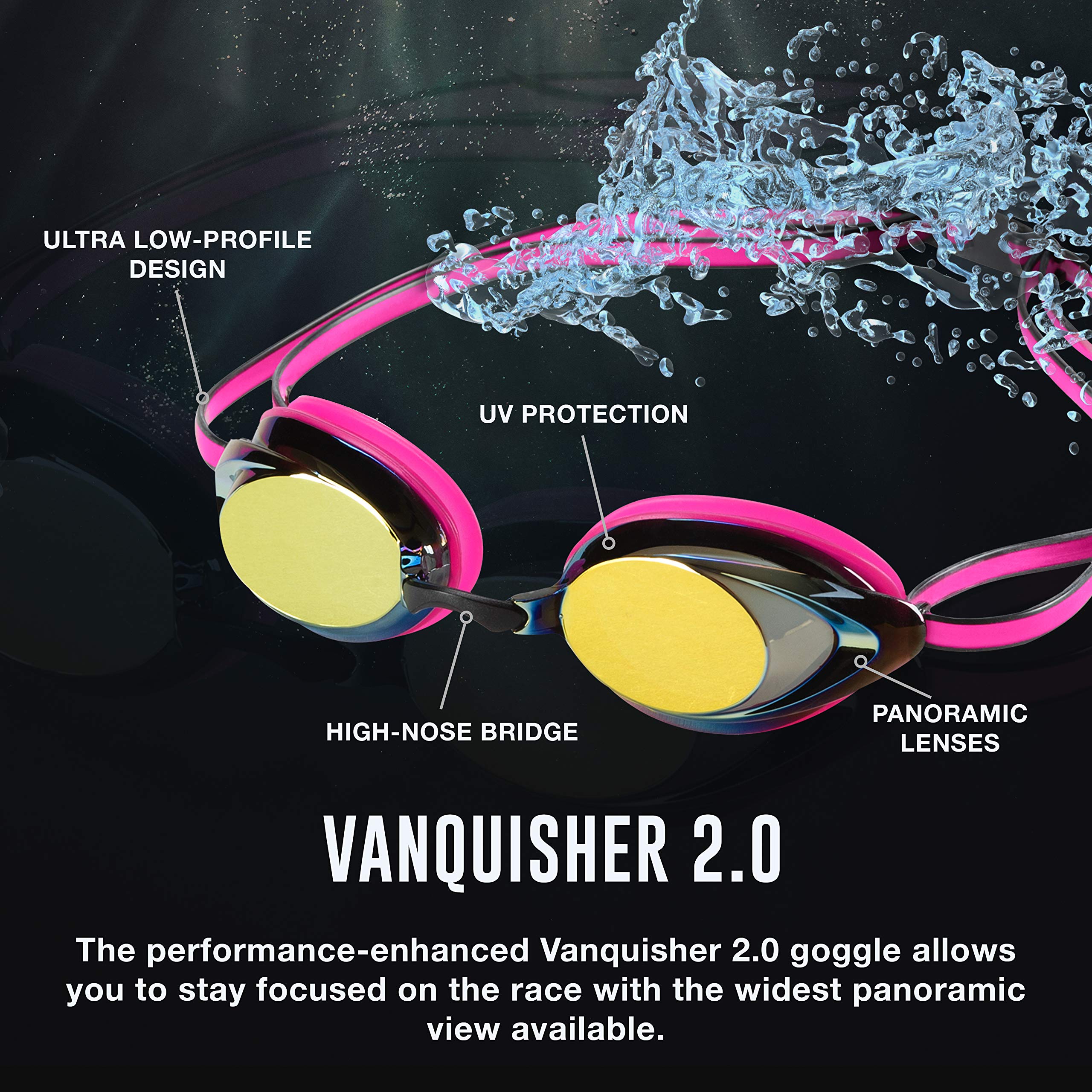 Speedo Women's Swim Goggles Mirrored Vanquisher 2.0