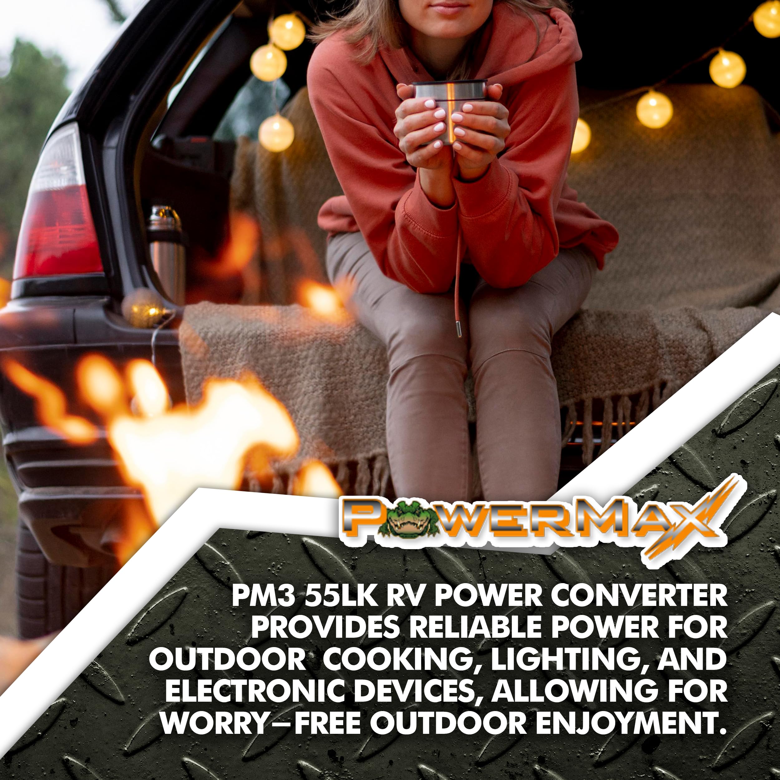 Powermax RV Converter | 55 Amp | 12V Power Converter with Built-in 4 Stage Smart Battery Charger | 110V AC to 12V | Lithium Compatible | Fully Adjustable Output from 13V to 16.5V | PM3 55LK
