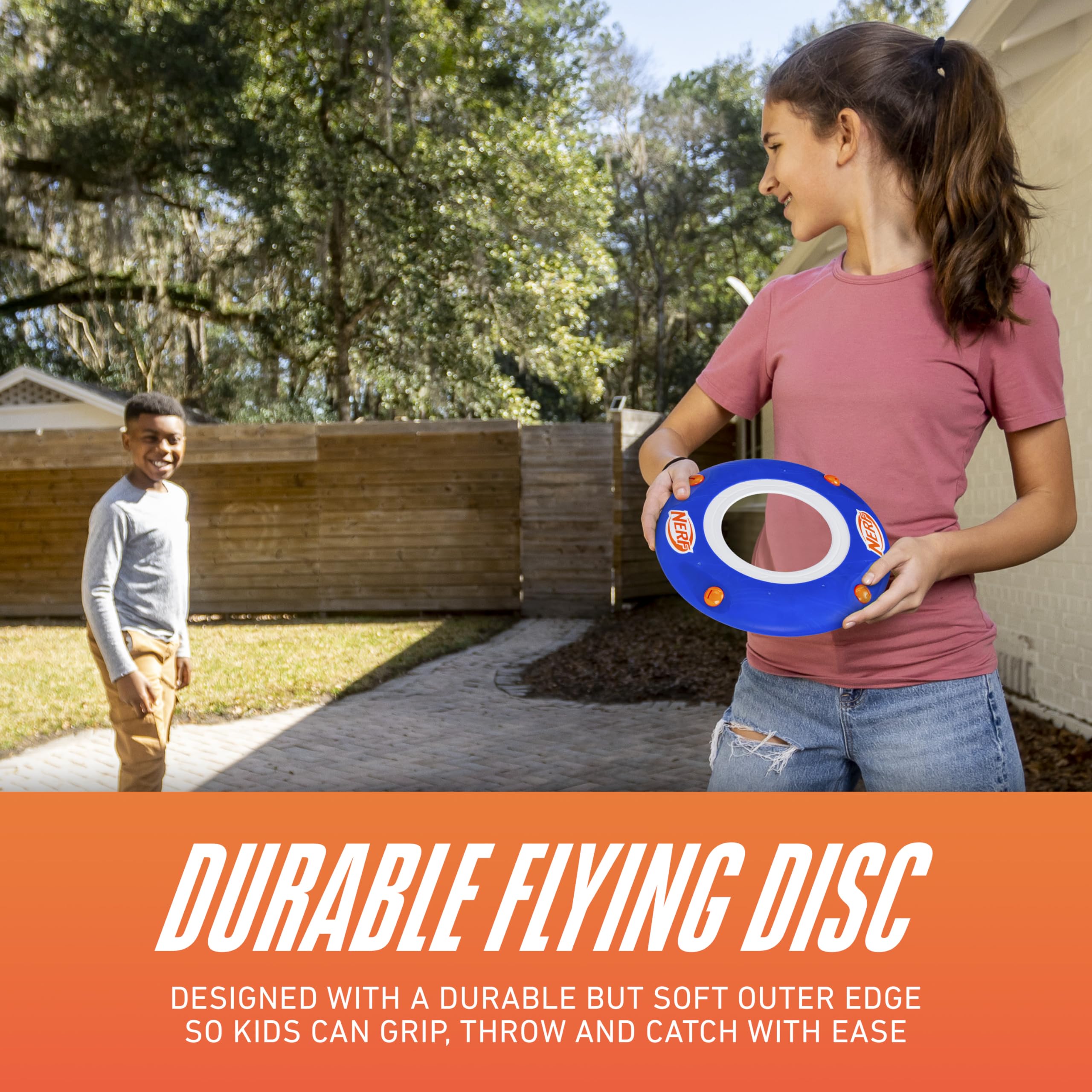 Nerf Kids Soft Flying Disc - Sonic Slinger Indoor + Outdoor Flying Disc Toy for Kids - 11" Inch Tossing Disc - Super Lightweight Disc for Indoor + Outdoor Use - Howls When Thrown