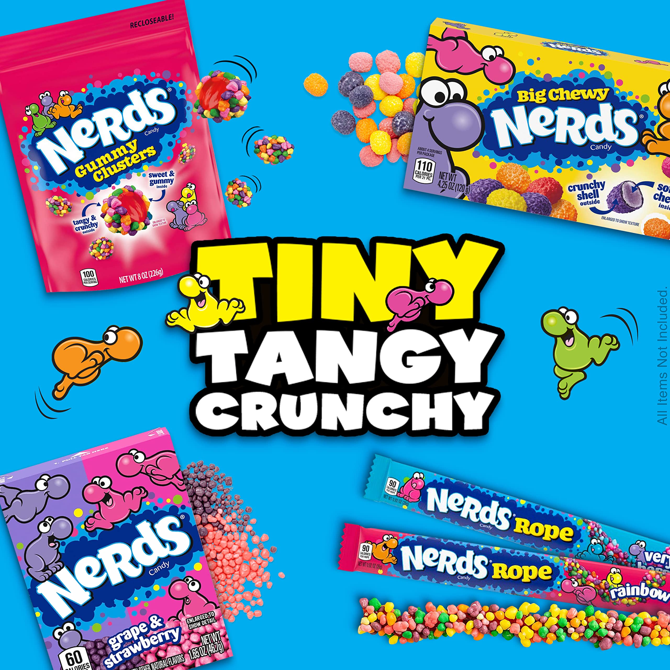 Nerds Gummy Clusters Candy, Rainbow, Resealable 8 Ounce Bag