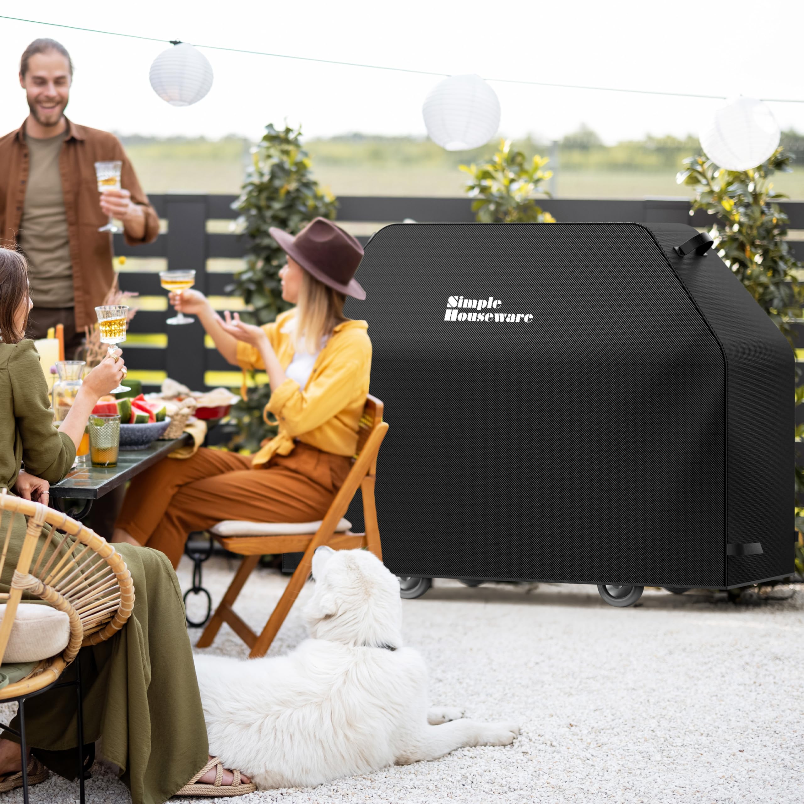 Simple Houseware 60 in. Heavy-Duty BBQ Gas Grill Cover, 600D Polyester Waterproof, Weather-Resistant