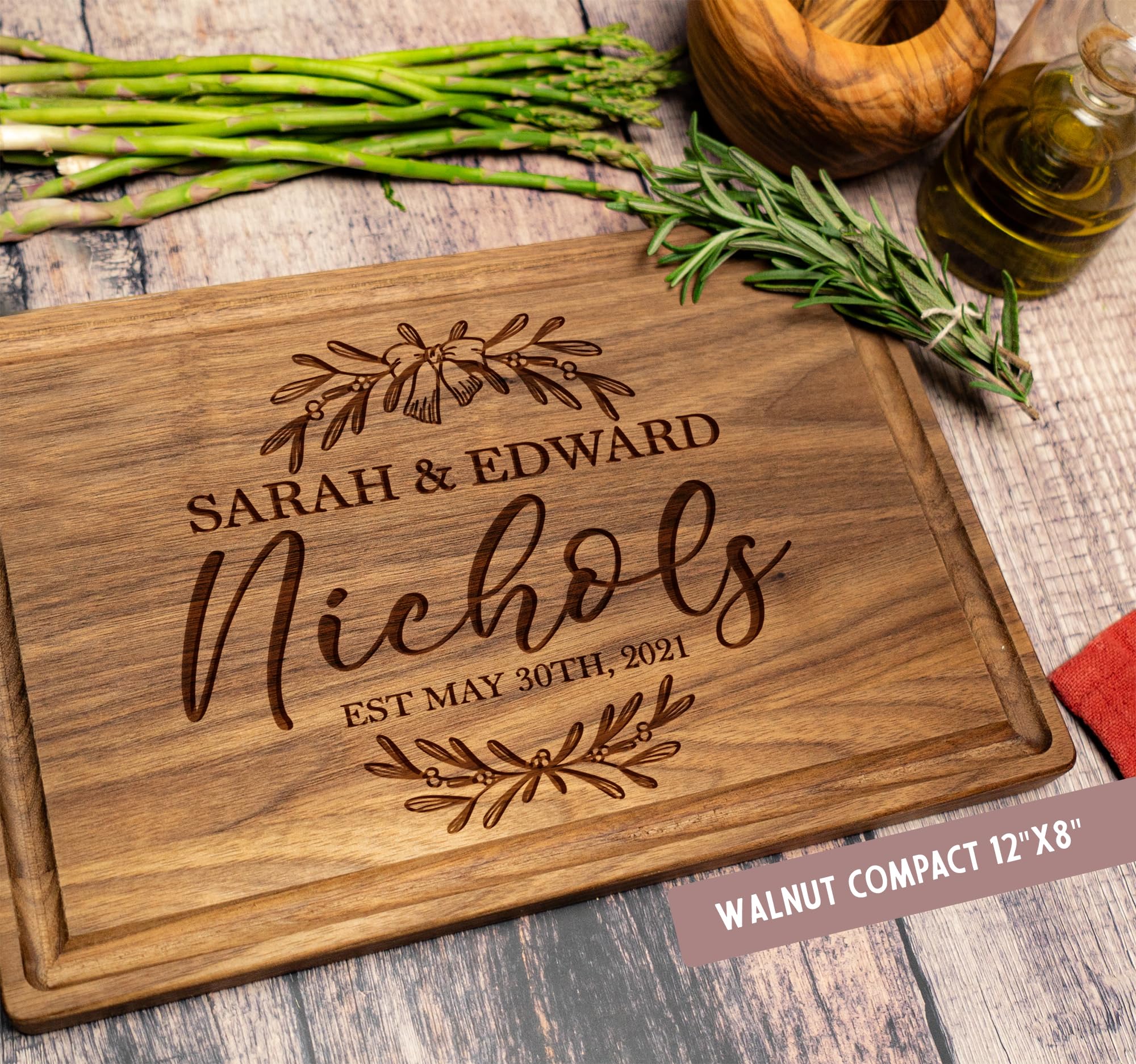 Tayfus Personalized Cutting Board, Engraved Wood Cutting Boards - Customized Gifts of Charcuterie Boards, Handmade Personalized Gifts, Christmas - Wedding Gifts, Couple Gifts & Housewarming Gift Ideas