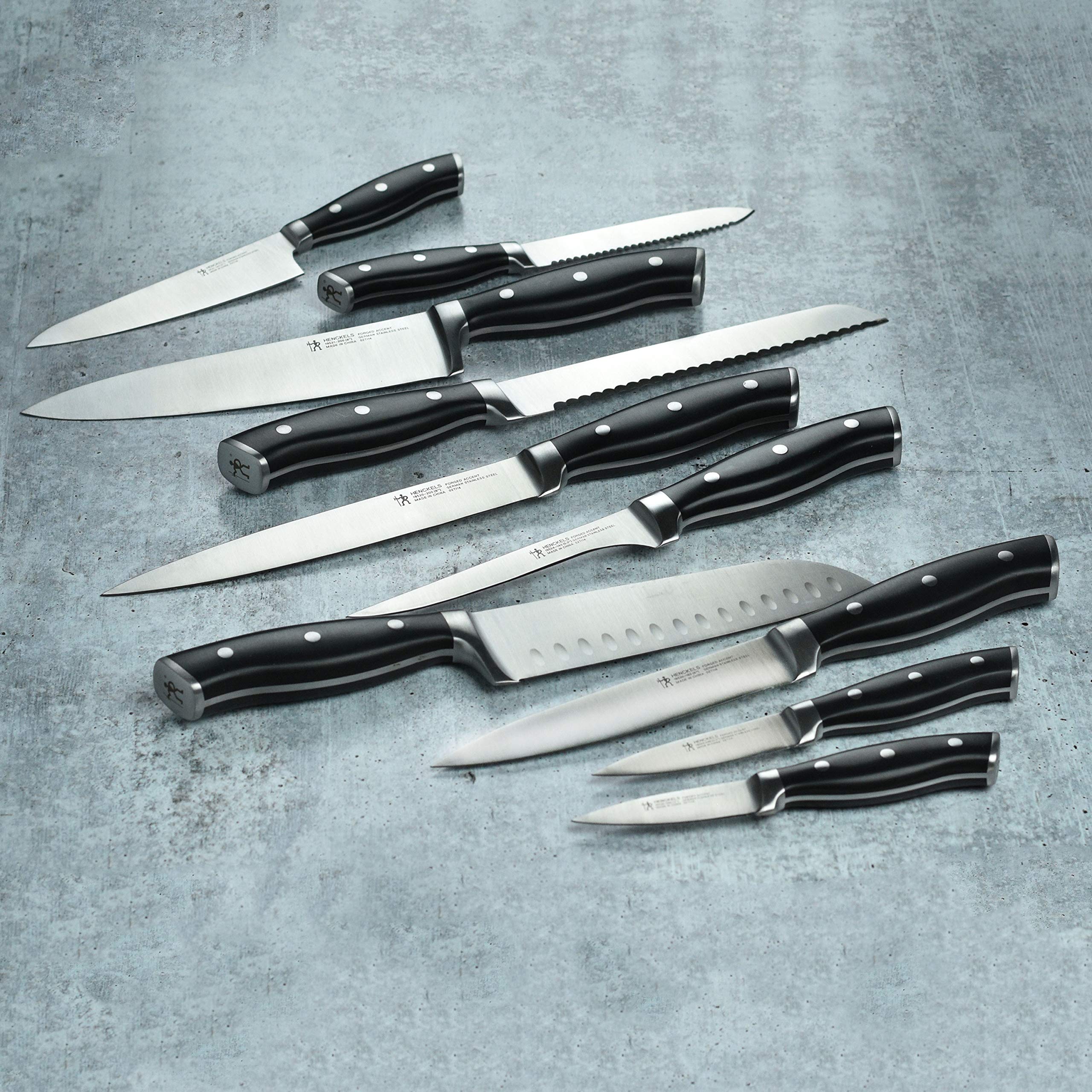 Henckels Forged Accent 20 Piece Self Sharpening Knife Block Set with Black Handles