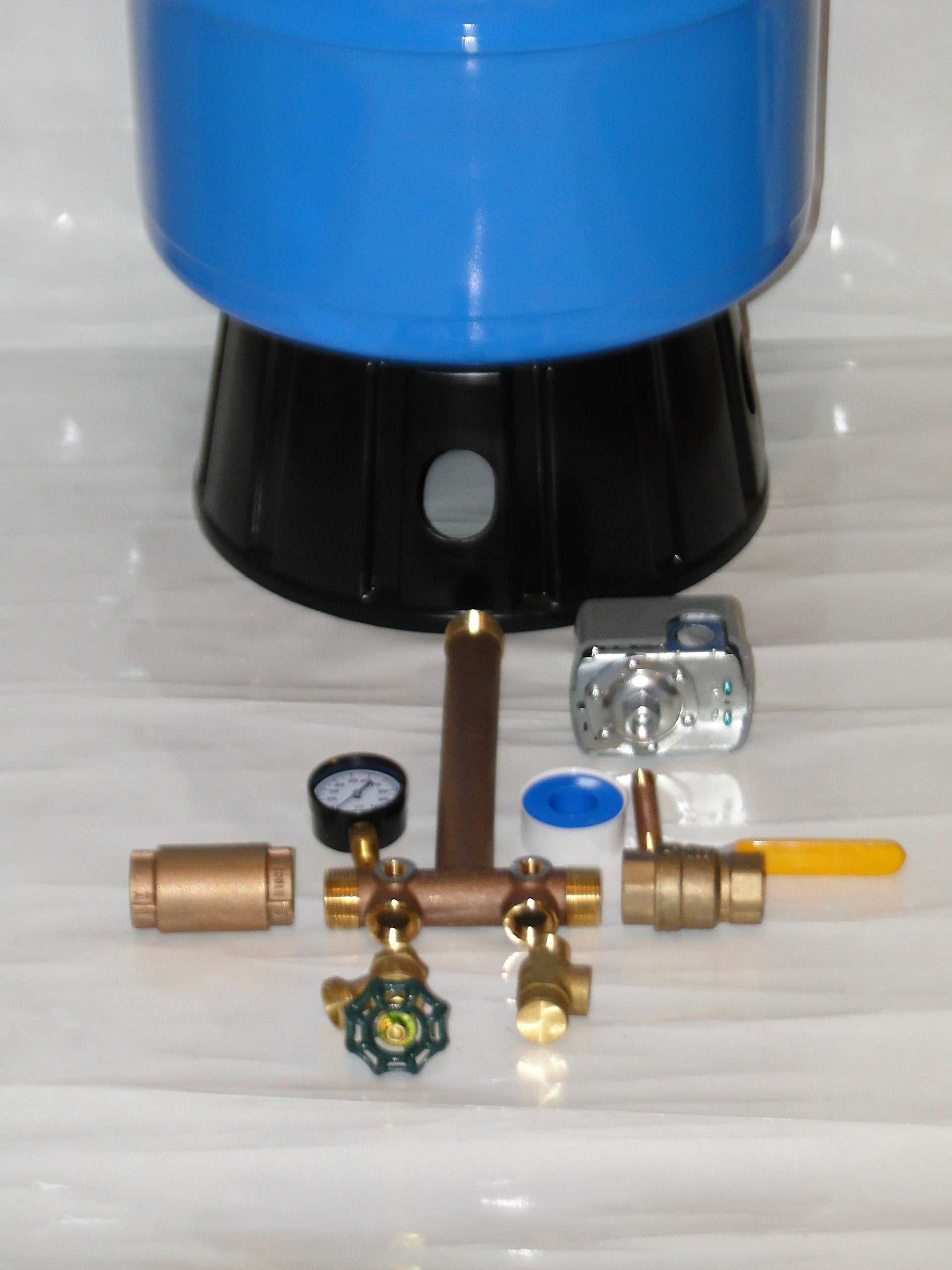Goulds V60 HydroPro pressure tank With or Without brass tank tee kit + UNION + Valves Square D fsg2 40-60 (V60Tank + 1"x11" Tee Kit + Valves)