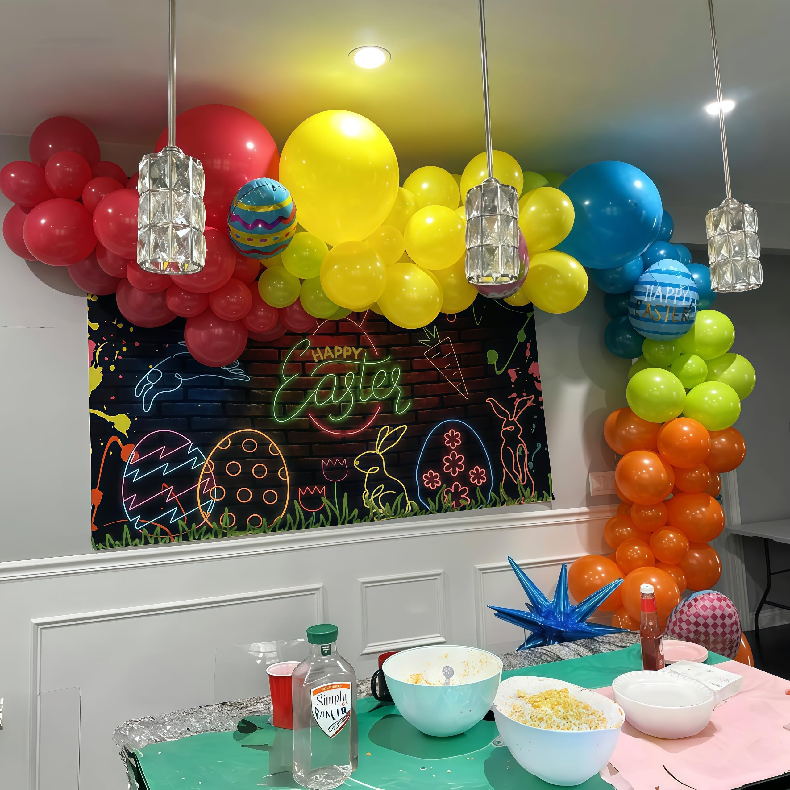 141 Pcs Summer Tropical Balloon Arch Garland Kit, Hot Pink Lime Green Orange Slate Blue Yellow Latex Rainbow Balloon Garland Kit for Hawaiian Luau Aloha Birthday Baby Shower Pool Party Decorations