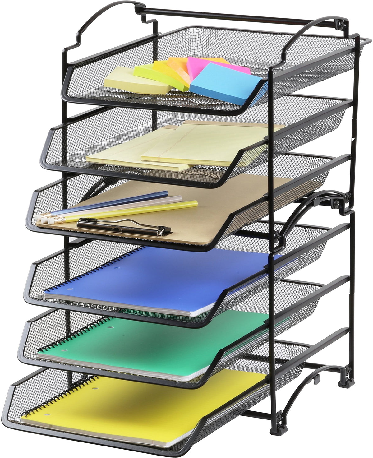 Simple Houseware 3 Tier Stackable Desktop Document Letter Tray Organizer, Black
