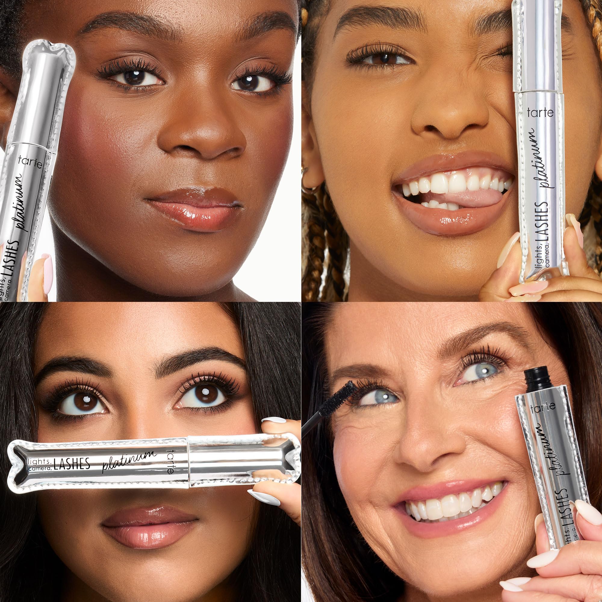 tarte lights, camera, lashes platinum volumizing mascara – Black Tinted Peptide Lash Serum mascara for Volume & Length, Smudge-Proof, Flake-Free, Vegan & Cruelty-Free, full size, black