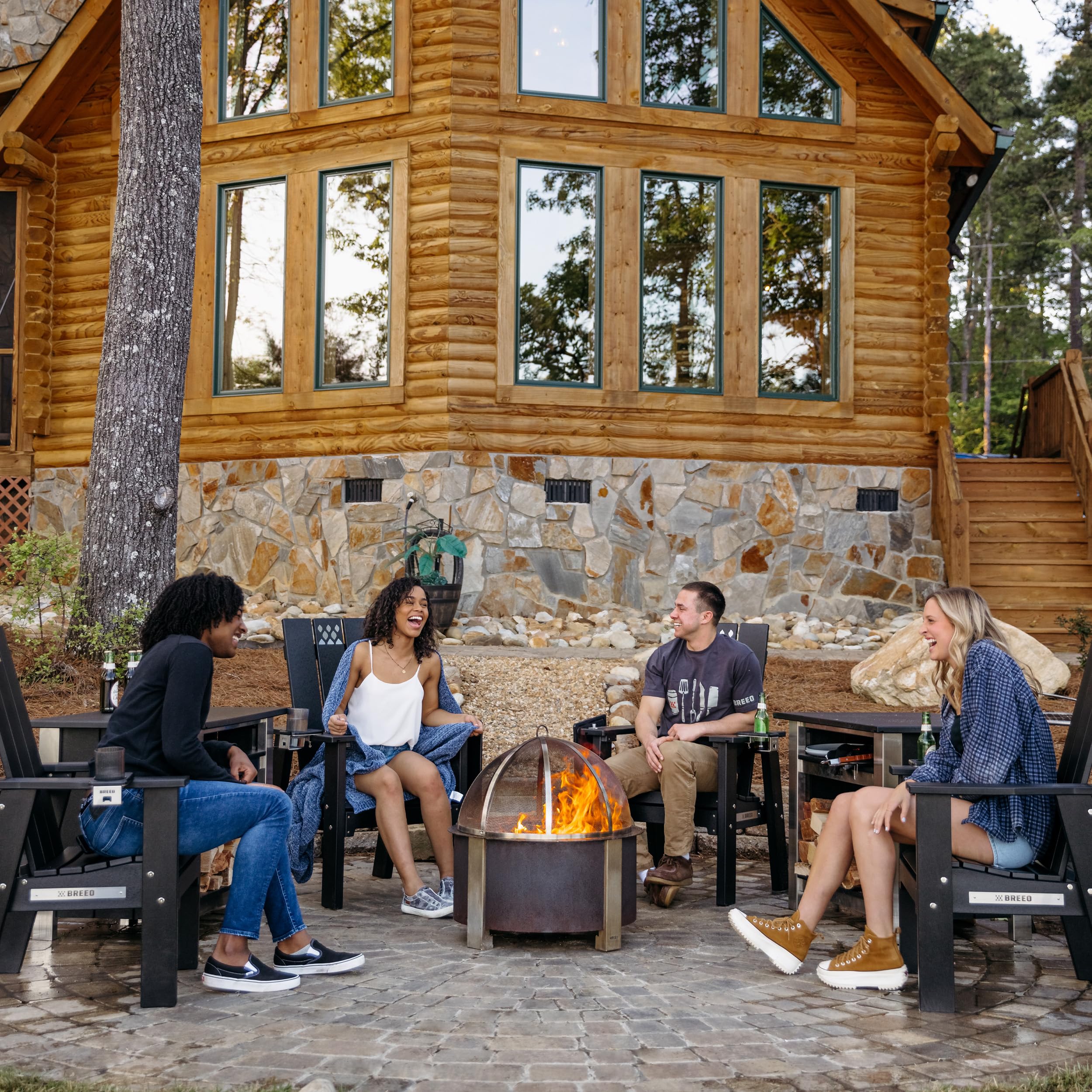 Breeo Smokeless Fire Pit (X Series 24, Corten Steel) | 27.5 inch Smokeless Firepit for Outside | 62 Pounds | Ideal for Families, Gifts for Dad | Compatible with Wide Range of Breeo Accessories