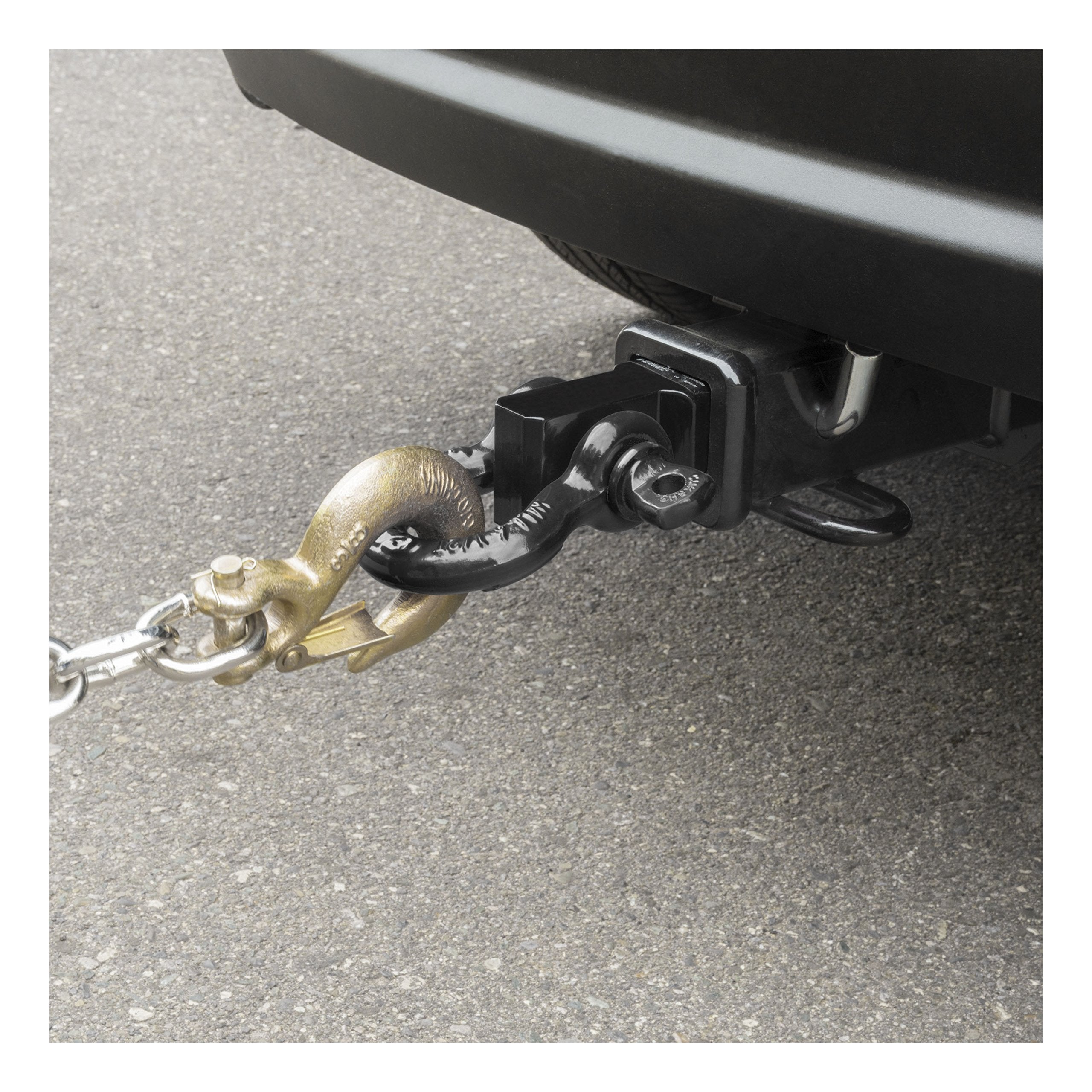 CURT 45832 D-Ring Shackle Mount Trailer Hitch, Fits 2-Inch Receiver, 13,000 lbs, CARBIDE BLACK POWDER COAT